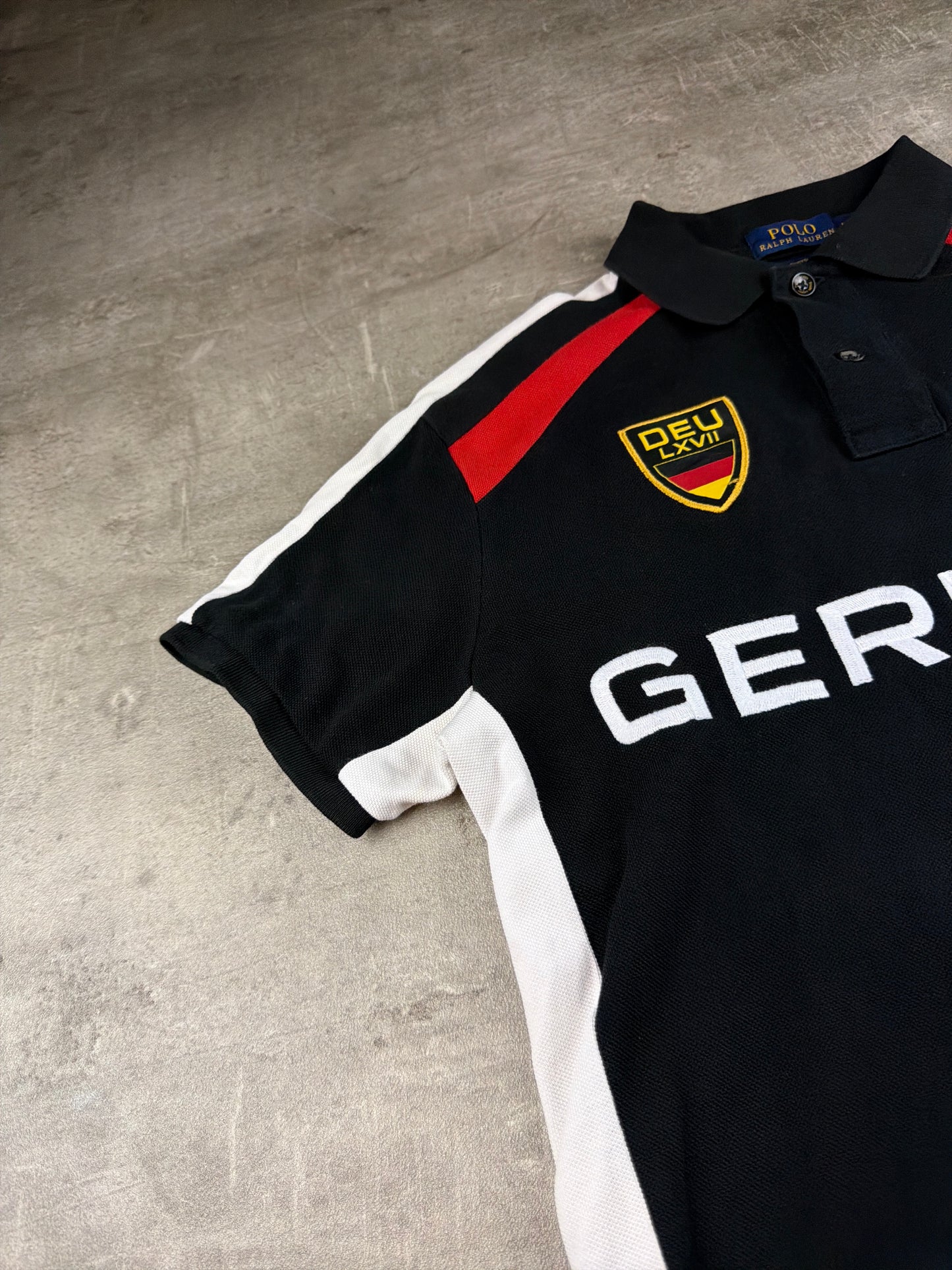 Ralph Lauren Vintage Germany Custom Polo Shirt - Black / Red / White