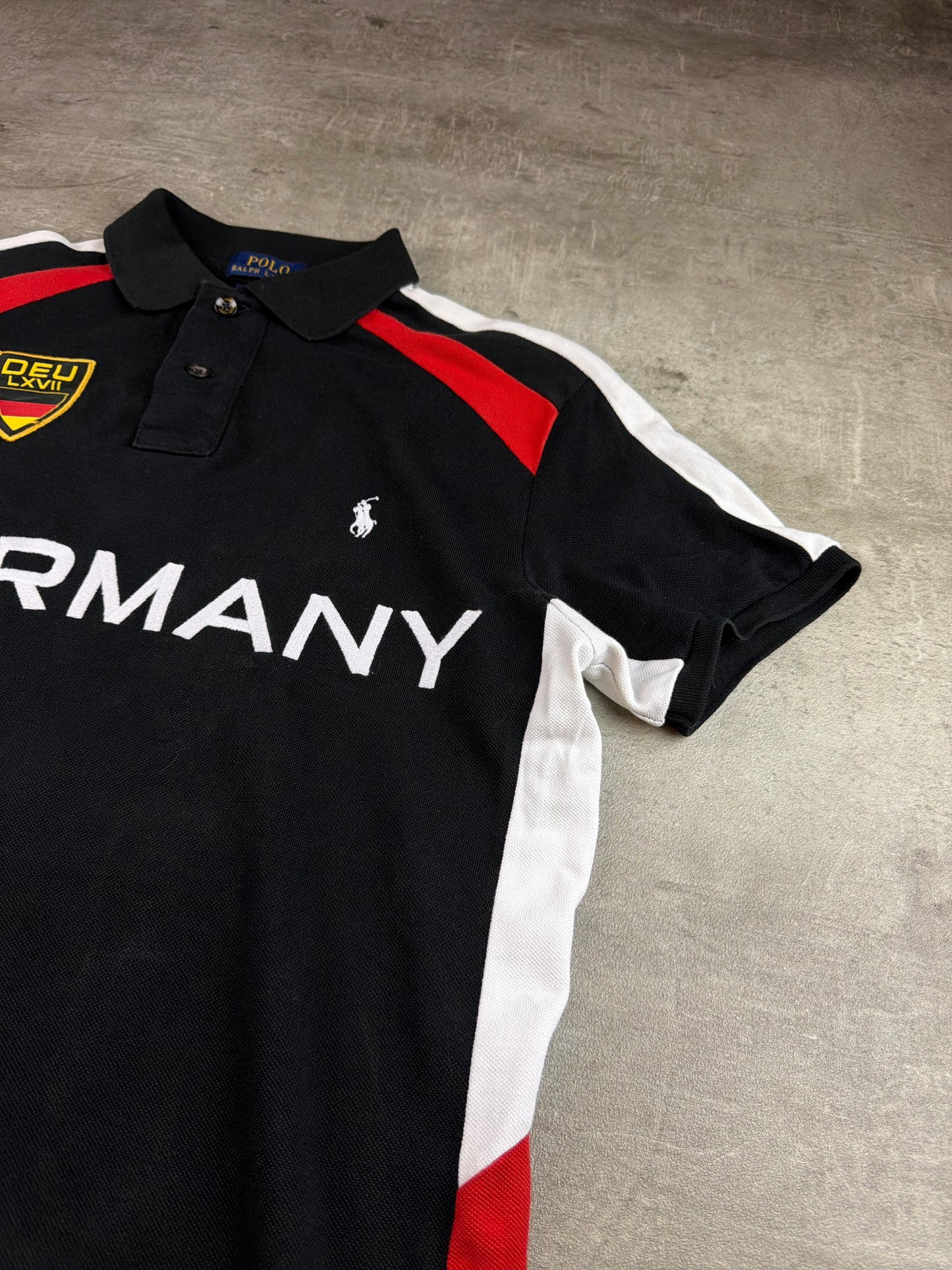 Ralph Lauren Vintage Germany Custom Polo Shirt - Black / Red / White