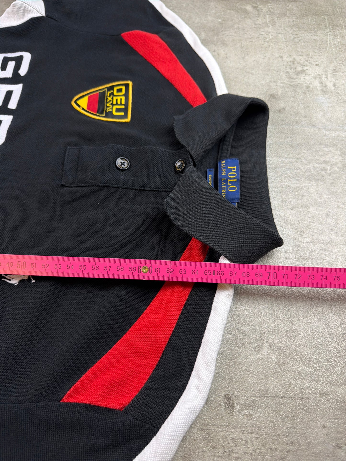 Ralph Lauren Vintage Germany Custom Polo Shirt - Black / Red / White