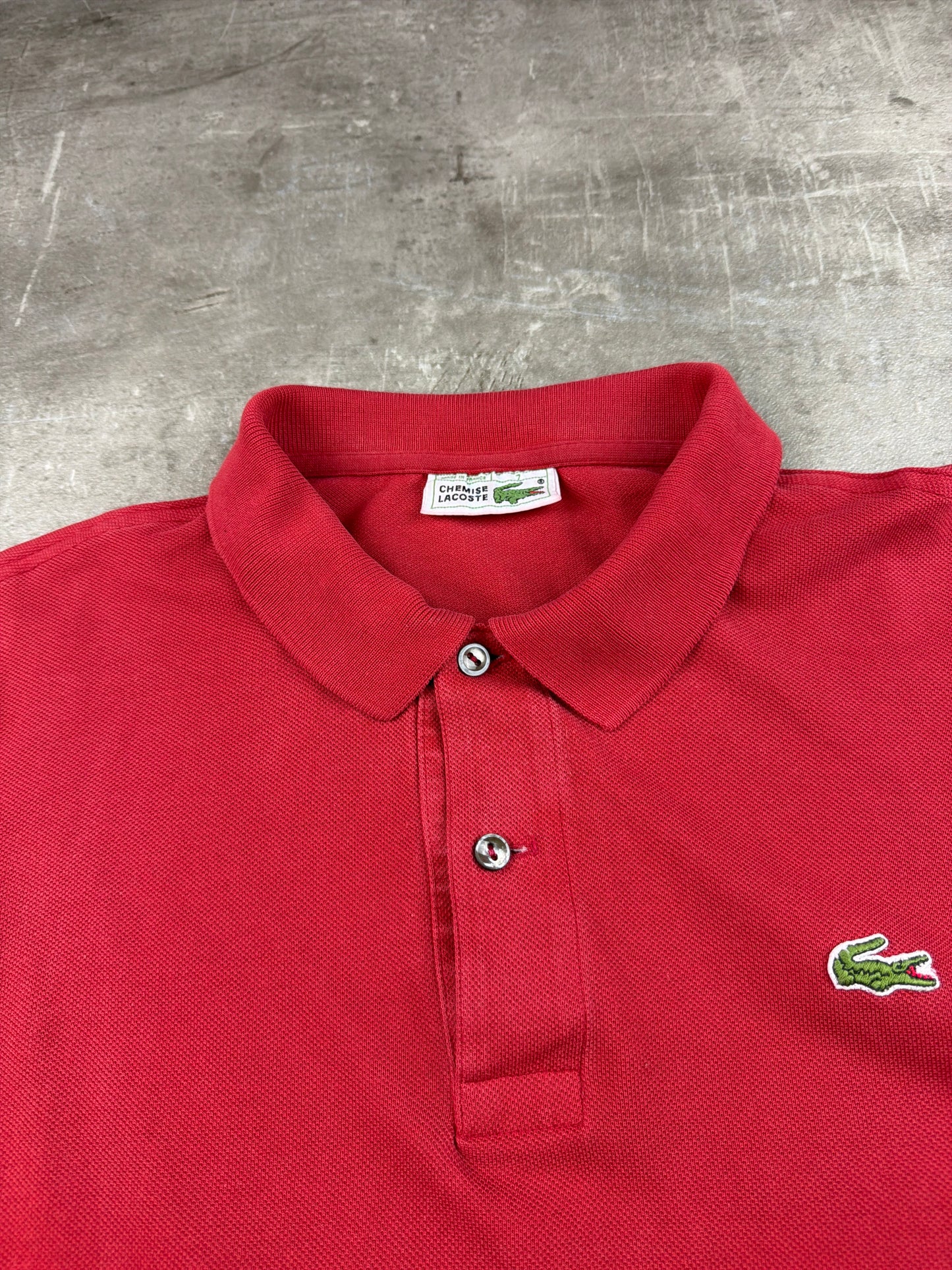 Chemise Lacoste Vintage Longsleeve Polo - Bright Red