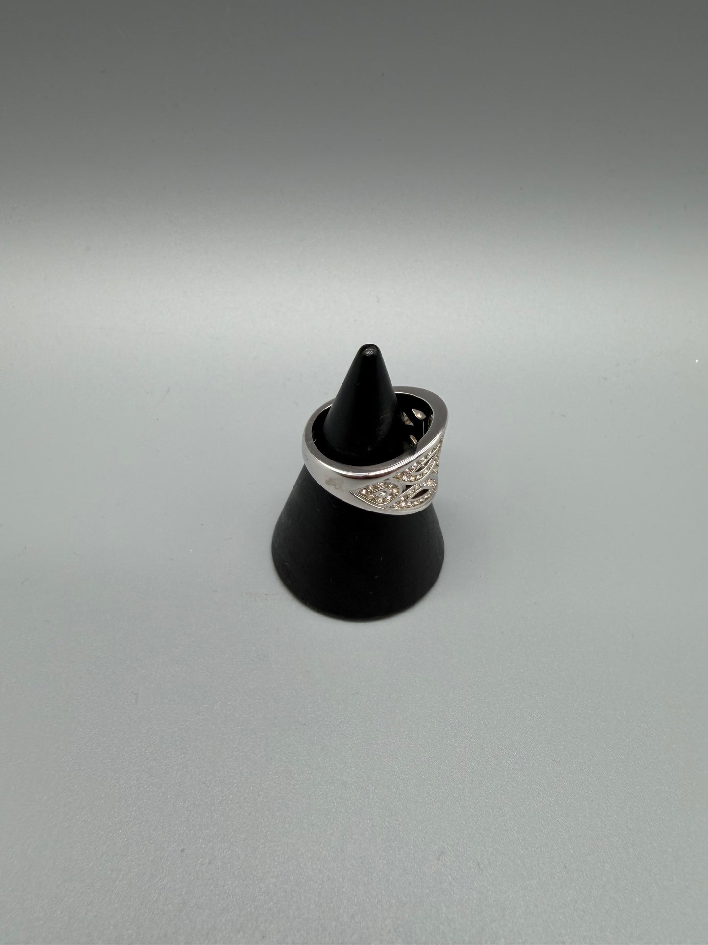 Pierre Lang Y2K Crystal Pavé Lattice Statement Ring - Silver