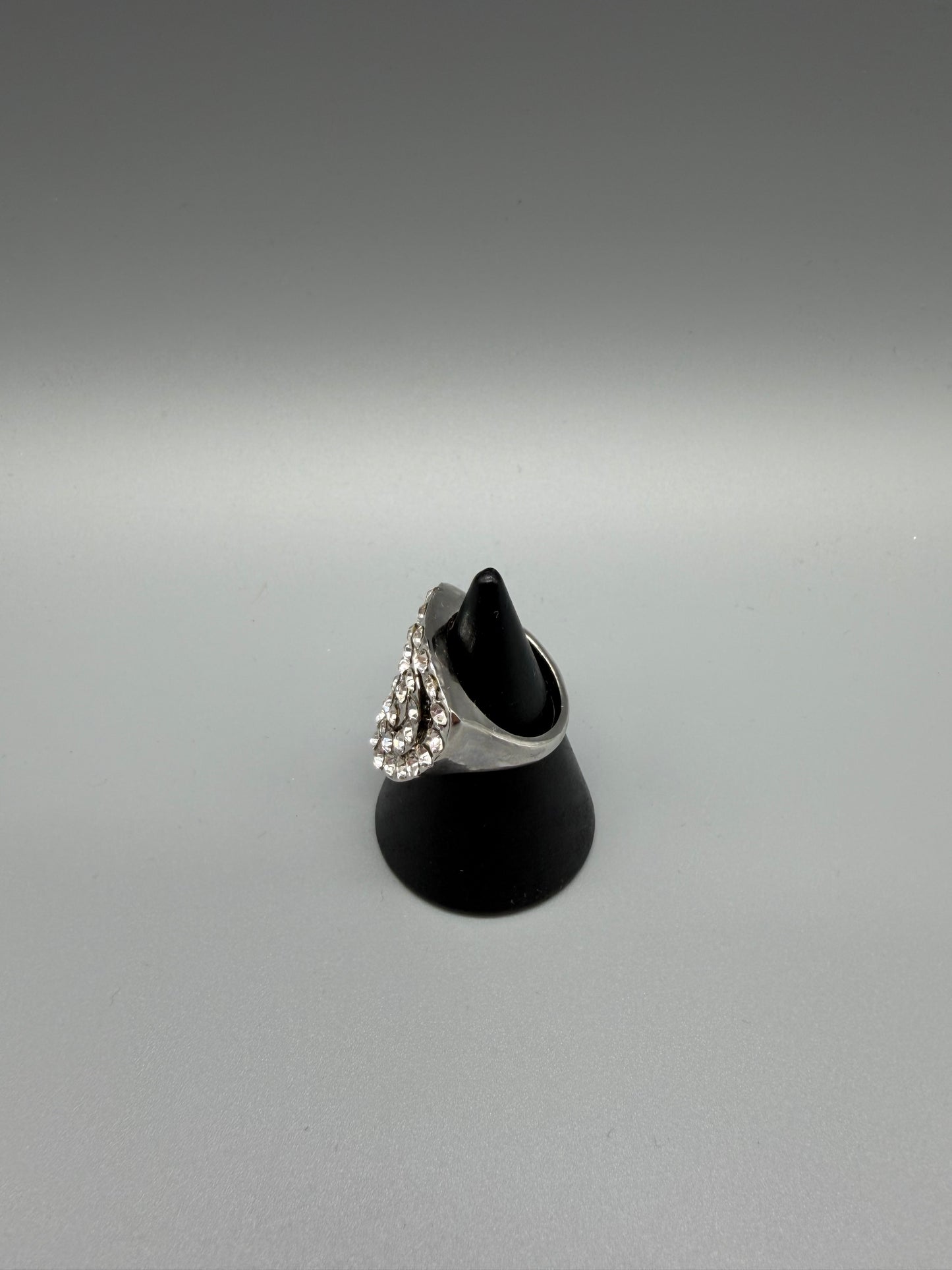 Pierre Lang Statement Ring - Silver Chunky Rhinestone Y2K