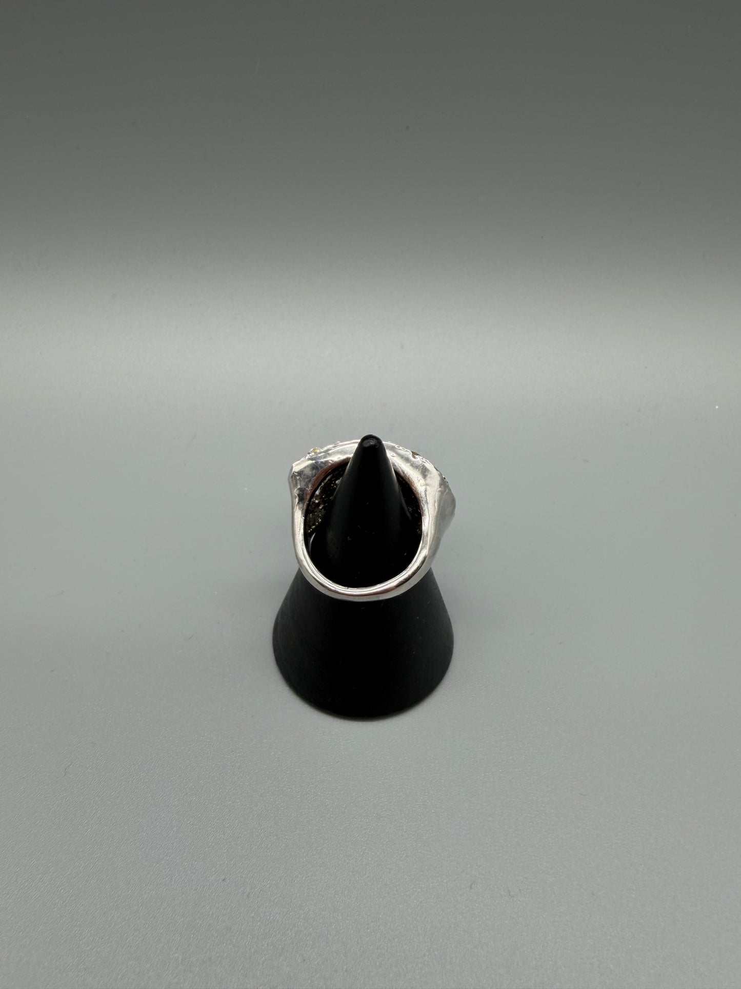 Pierre Lang Statement Ring - Silver Chunky Rhinestone Y2K
