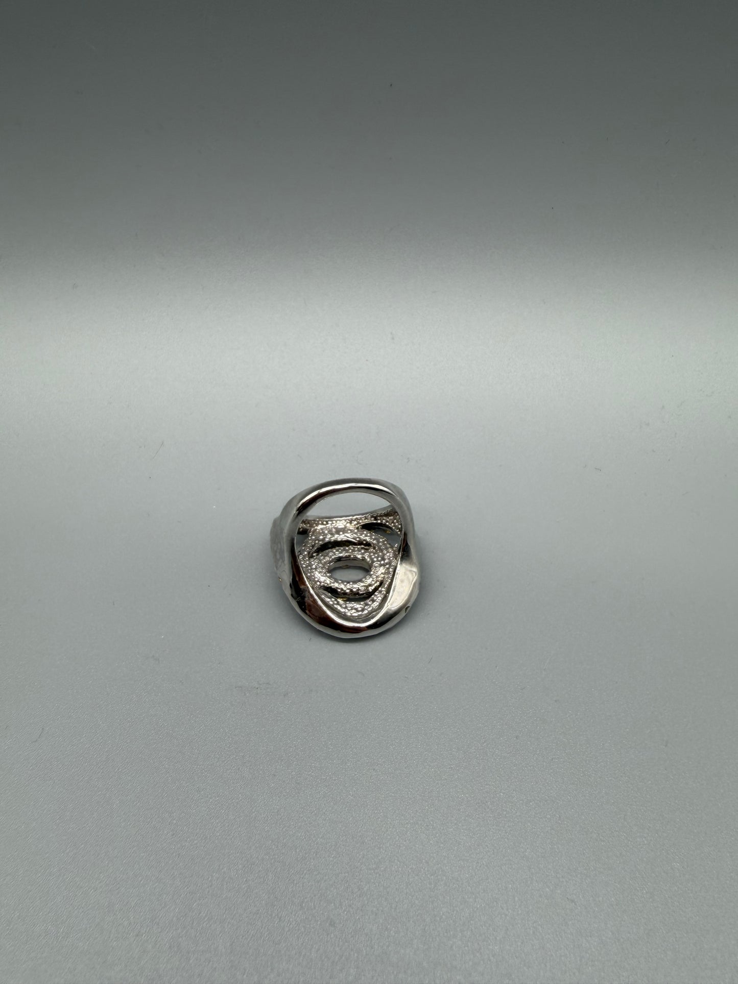 Pierre Lang Statement Ring - Silver Chunky Rhinestone Y2K