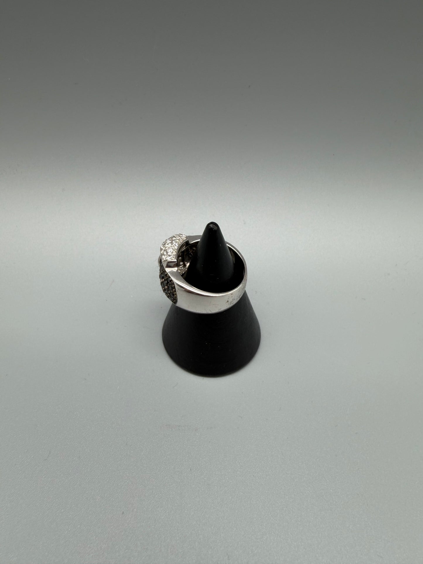 Pierre Lang Y2K Buckle Ring - Silver / Black Rhinestones