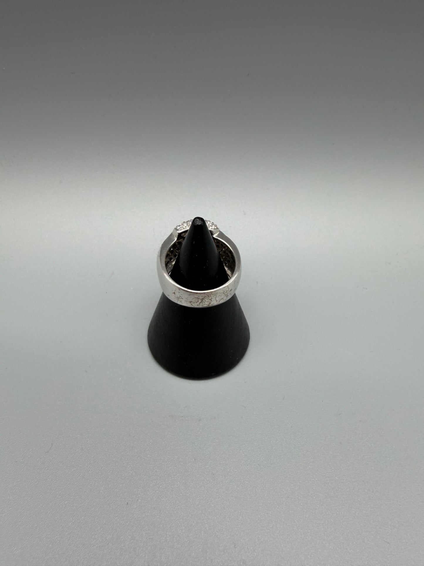 Pierre Lang Y2K Buckle Ring - Silver / Black Rhinestones