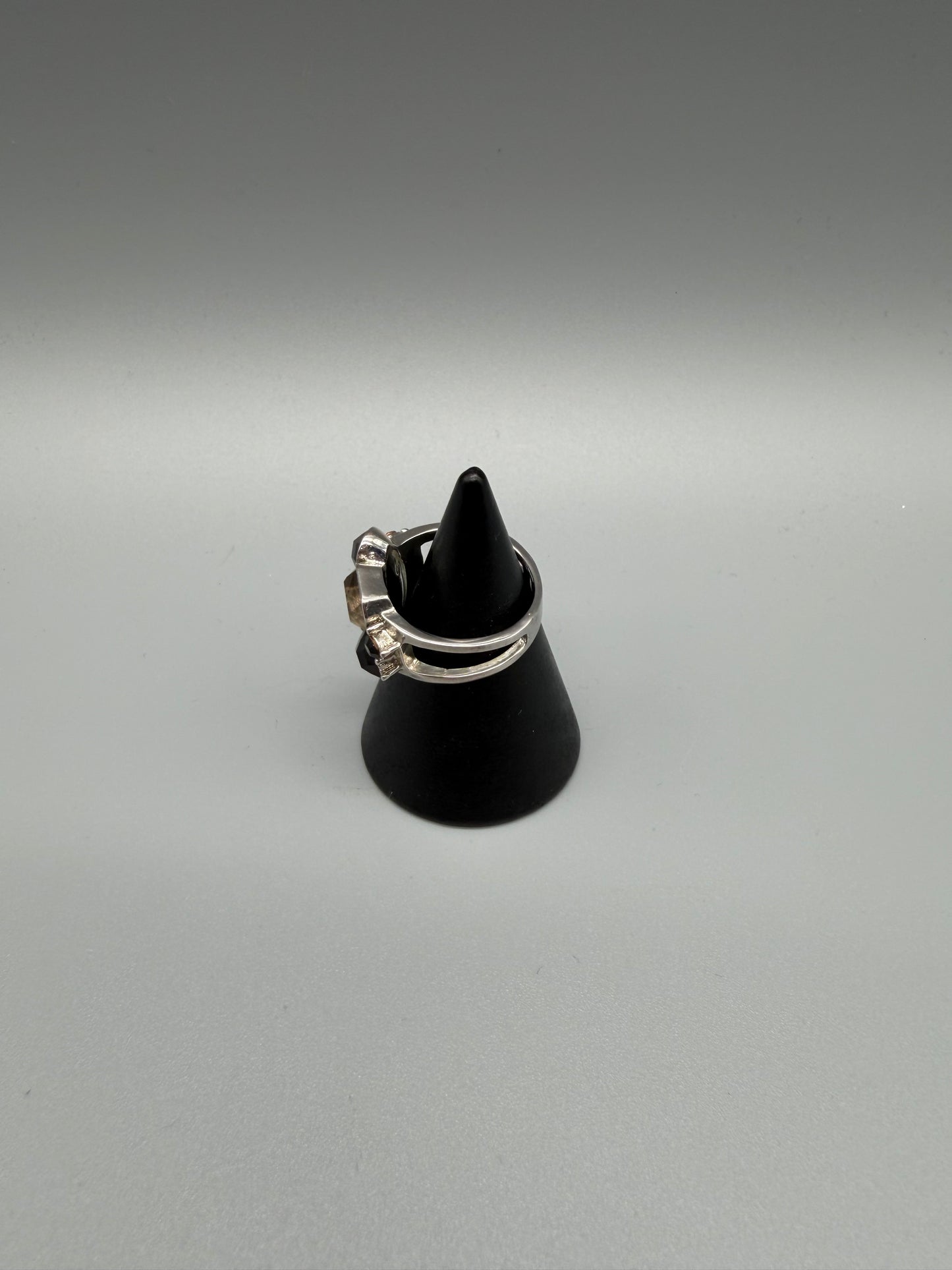 Pierre Lang Statement Chunky Gemstone Ring – Silver / Multi Crystal