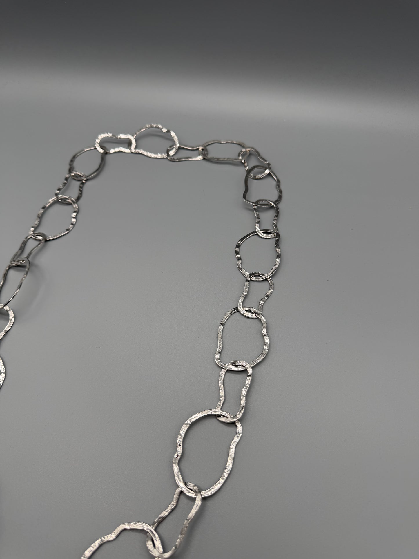 Pierre Lang Statement Organic Spiral Chain Belt / Necklace – Silver / Y2K Cyber Grunge Aesthetic