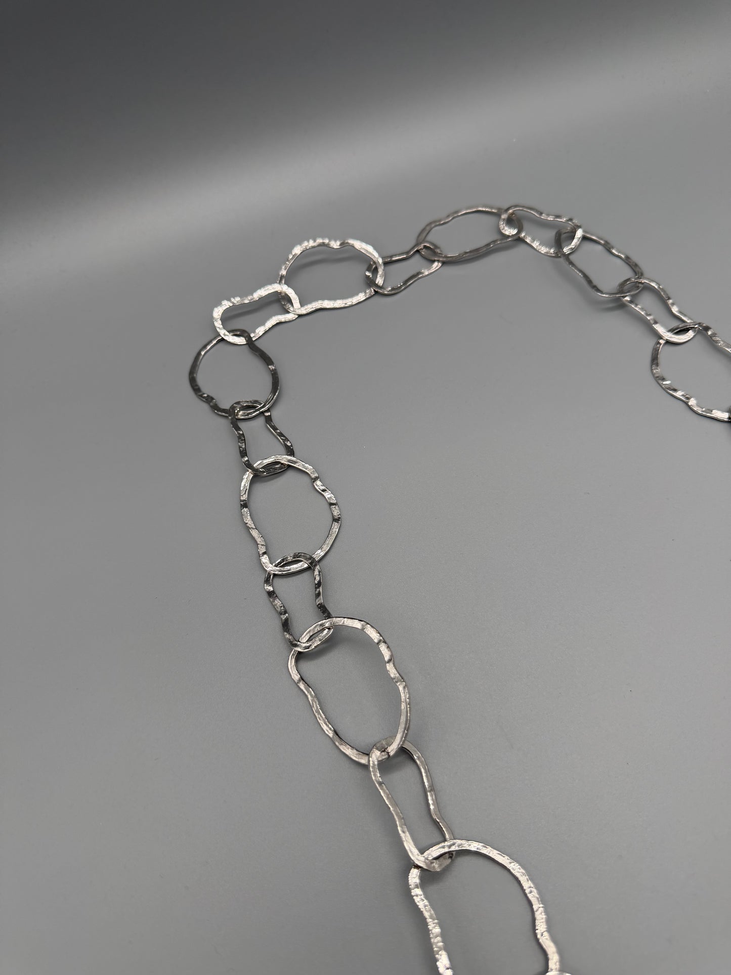 Pierre Lang Statement Organic Spiral Chain Belt / Necklace – Silver / Y2K Cyber Grunge Aesthetic