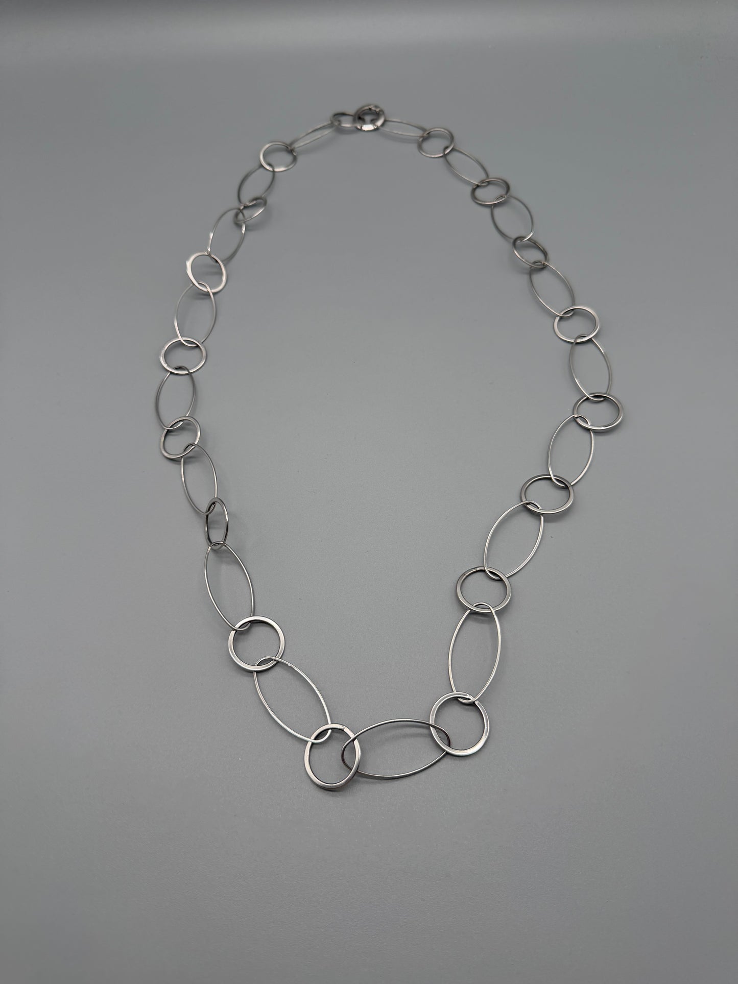 Pierre Lang Statement Chain Belt / Necklace - Silver Cyber Oval Links