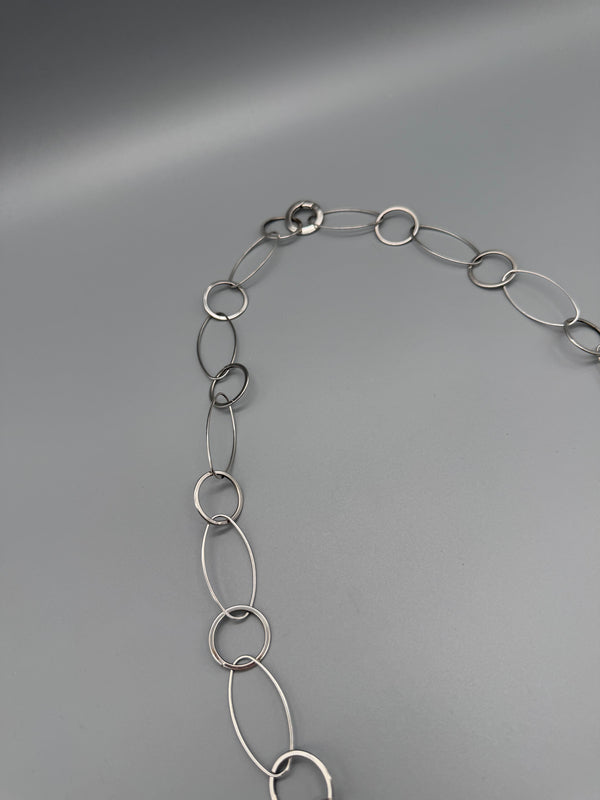 Pierre Lang Statement Chain Belt / Necklace - Silver Cyber Oval Links