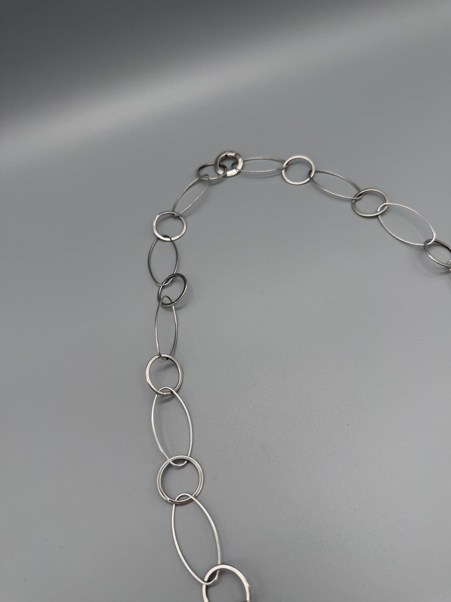 Pierre Lang Statement Chain Belt / Necklace - Silver Cyber Oval Links