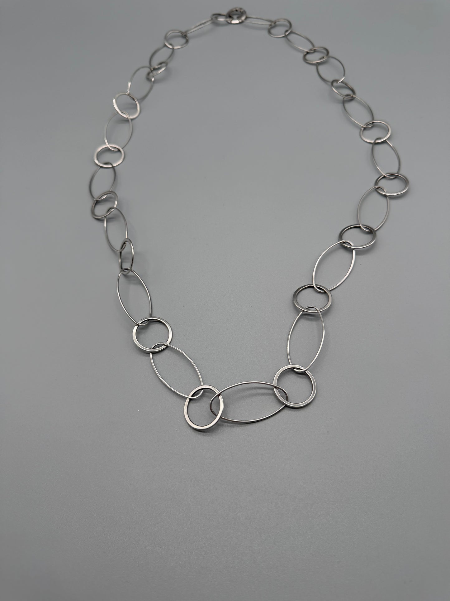 Pierre Lang Statement Chain Belt / Necklace - Silver Cyber Oval Links