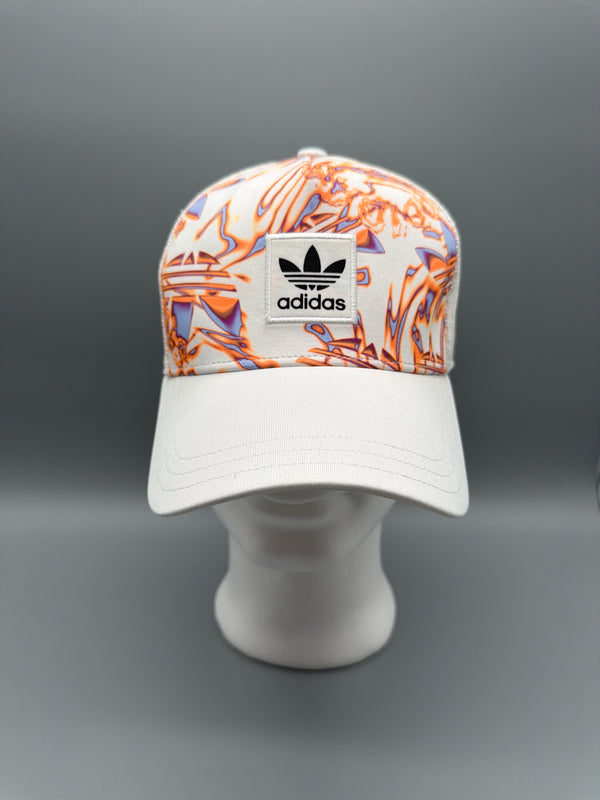 Adidas Originals Cyber Trefoil Trucker Cap – Orange / White Graphic