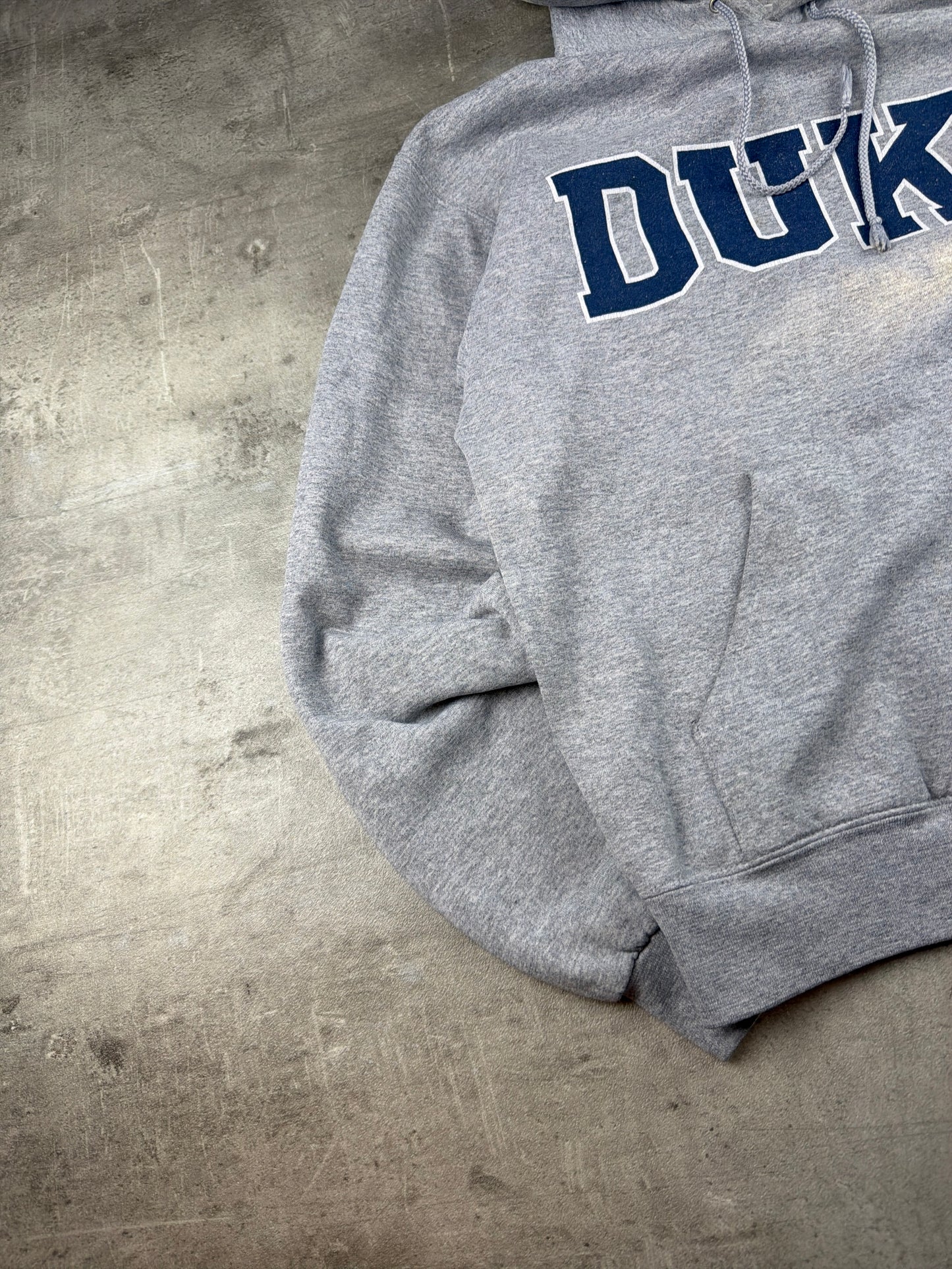 Vintage Champion "Duke University" College Boxy Hoodie – Heather Grey / Navy