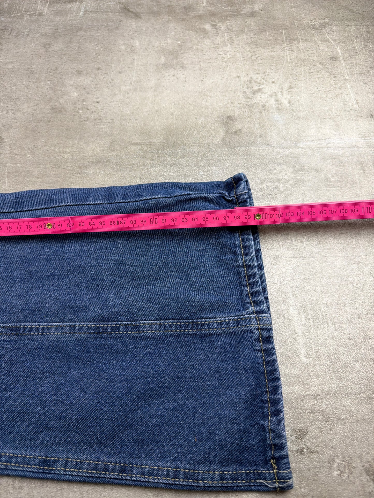 Vintage Y2K Flared Seam Wide Leg Jeans - Medium Blue Wash