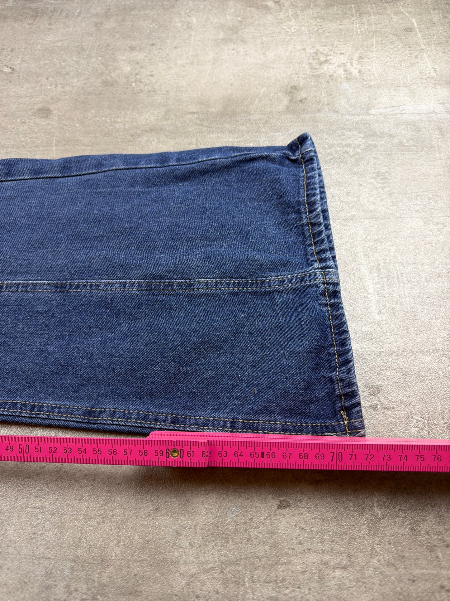 Vintage Y2K Flared Seam Wide Leg Jeans - Medium Blue Wash