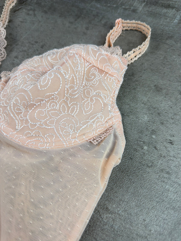 Triumph Vintage Coquette Sheer Lace Corset Cami - Pastel Peach