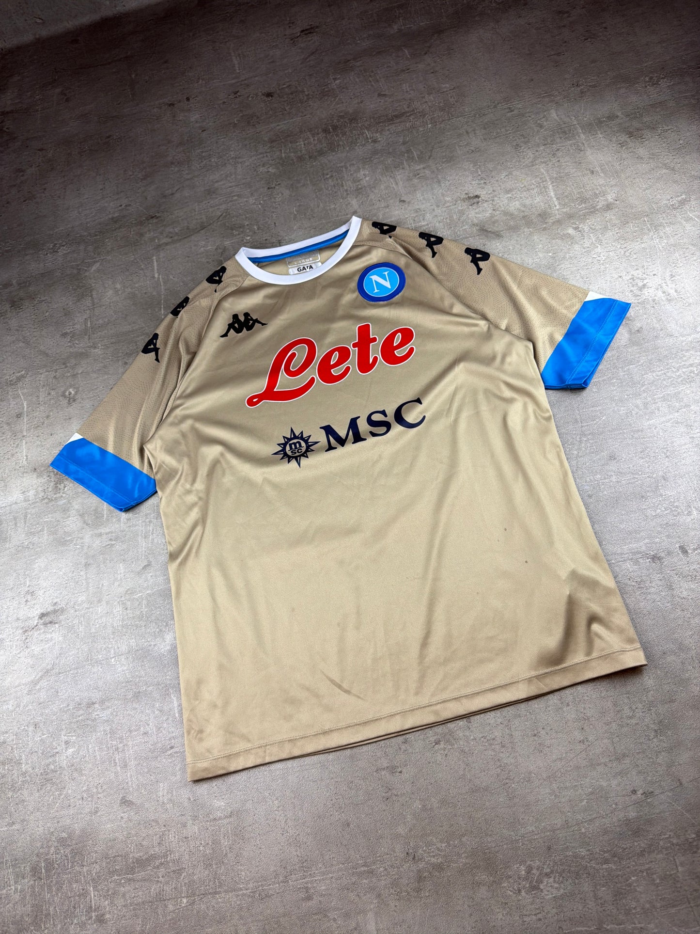 Kappa "SSC Napoli" Soccer Jersey - Khaki Gold / Y2K Sportswear