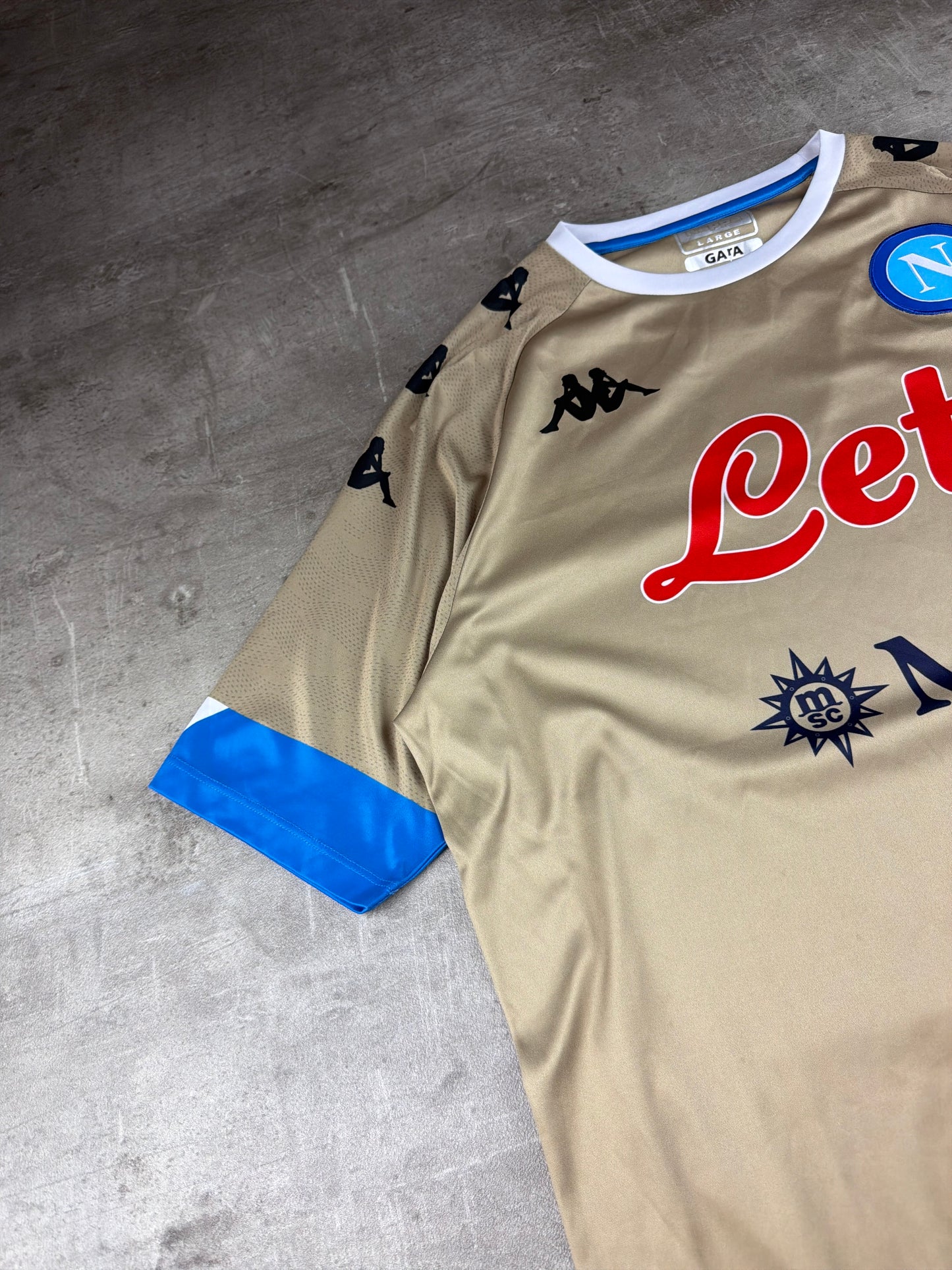 Kappa "SSC Napoli" Soccer Jersey - Khaki Gold / Y2K Sportswear