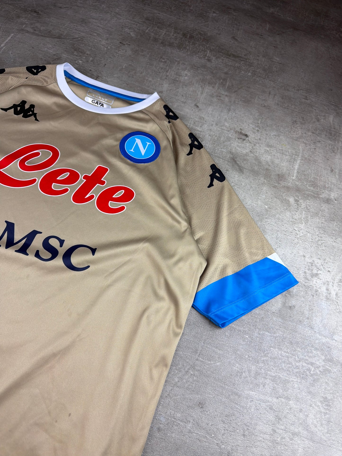 Kappa "SSC Napoli" Soccer Jersey - Khaki Gold / Y2K Sportswear