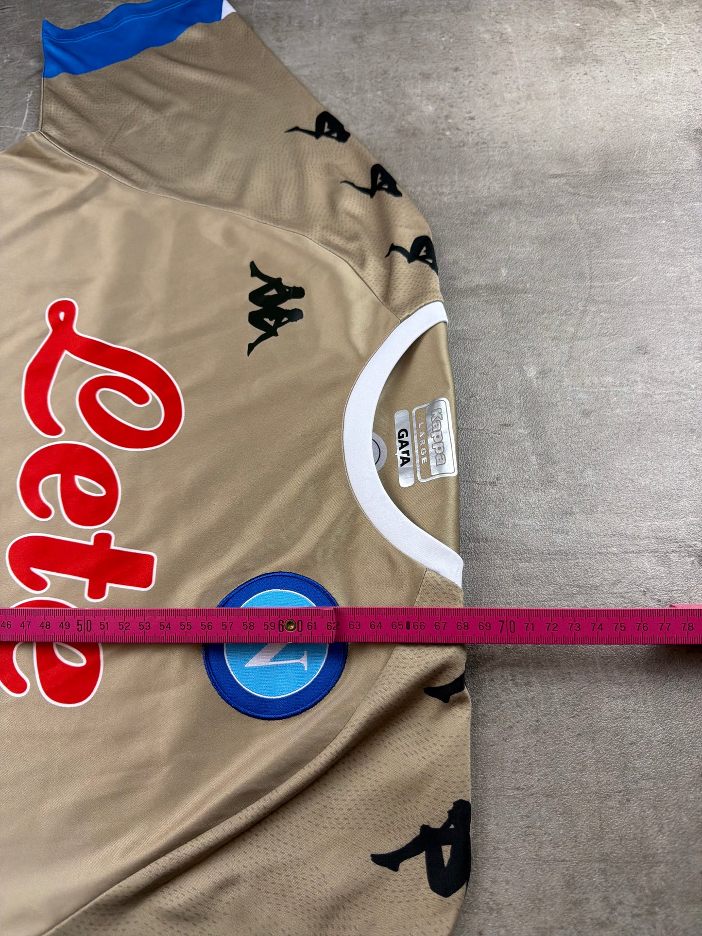 Kappa "SSC Napoli" Soccer Jersey - Khaki Gold / Y2K Sportswear