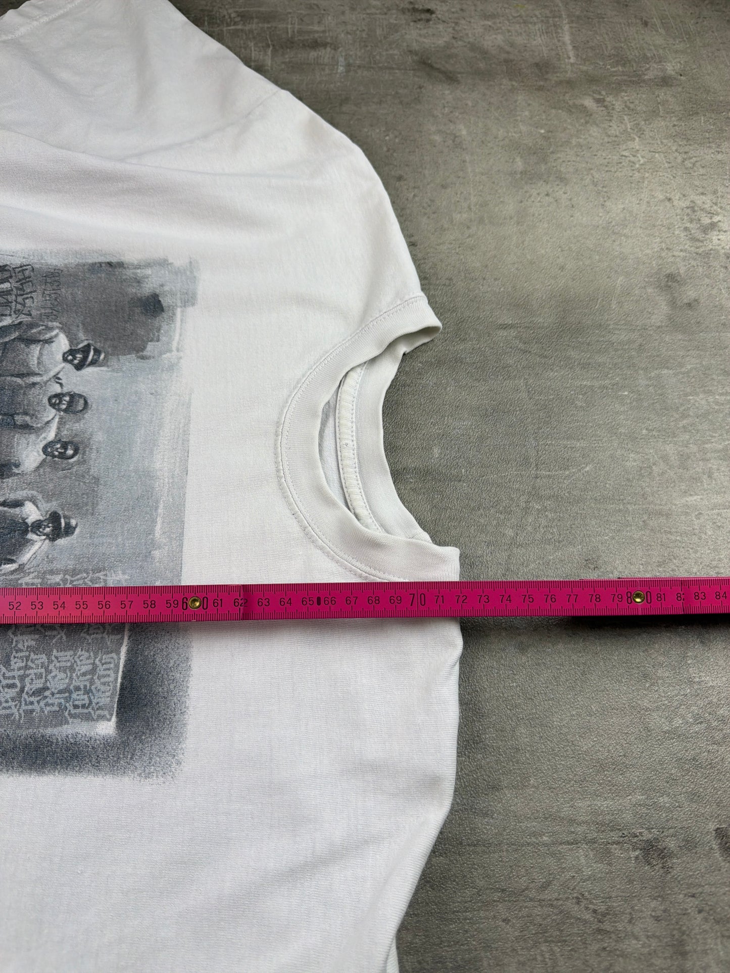 Vintage "New Kid On The Block" Street Graphic Boxy T-Shirt – Washed White / Hip Hop Aesthetic