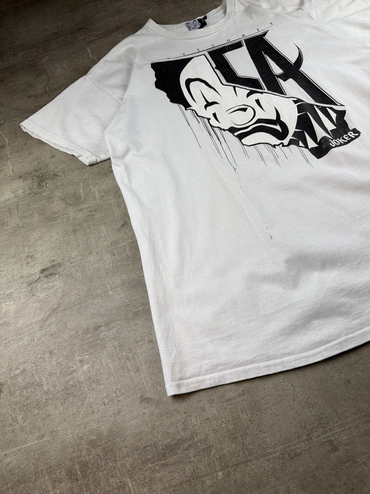 Joker Brand 77 West Coast "LA Clown" Graphic Tee – White / Y2K Streetwear