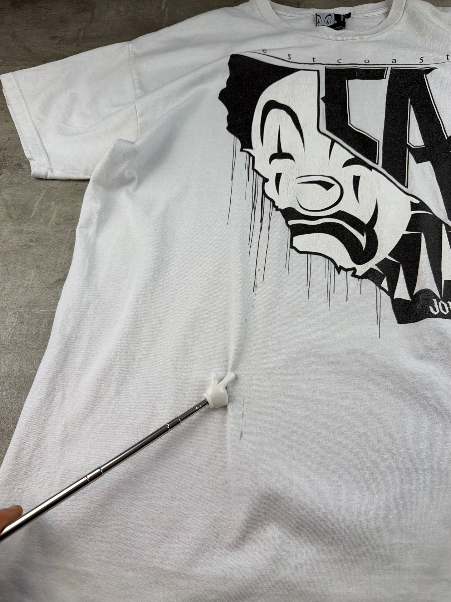 Joker Brand 77 West Coast "LA Clown" Graphic Tee – White / Y2K Streetwear