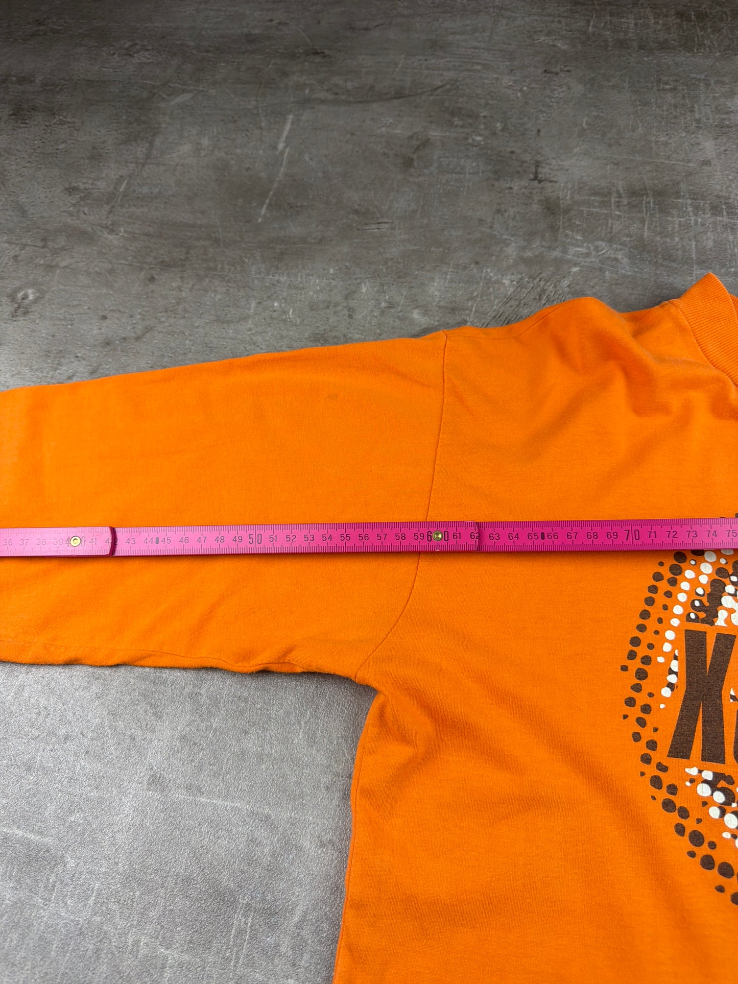 Pepe Jeans 2000s "XS 2000" Cyber Graphic Longsleeve – Neon Orange / Earth Brown