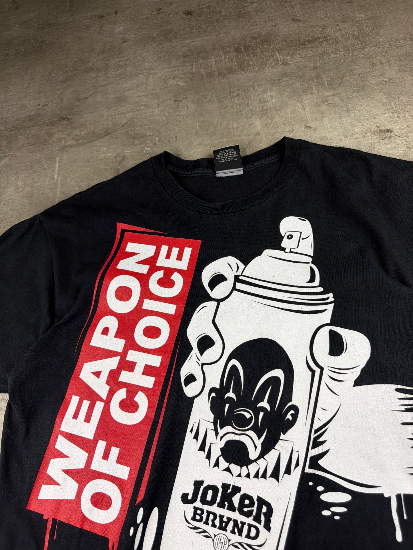 Joker Brand "Weapon of Choice" Graphic Tee – Black / Streetwear Y2K