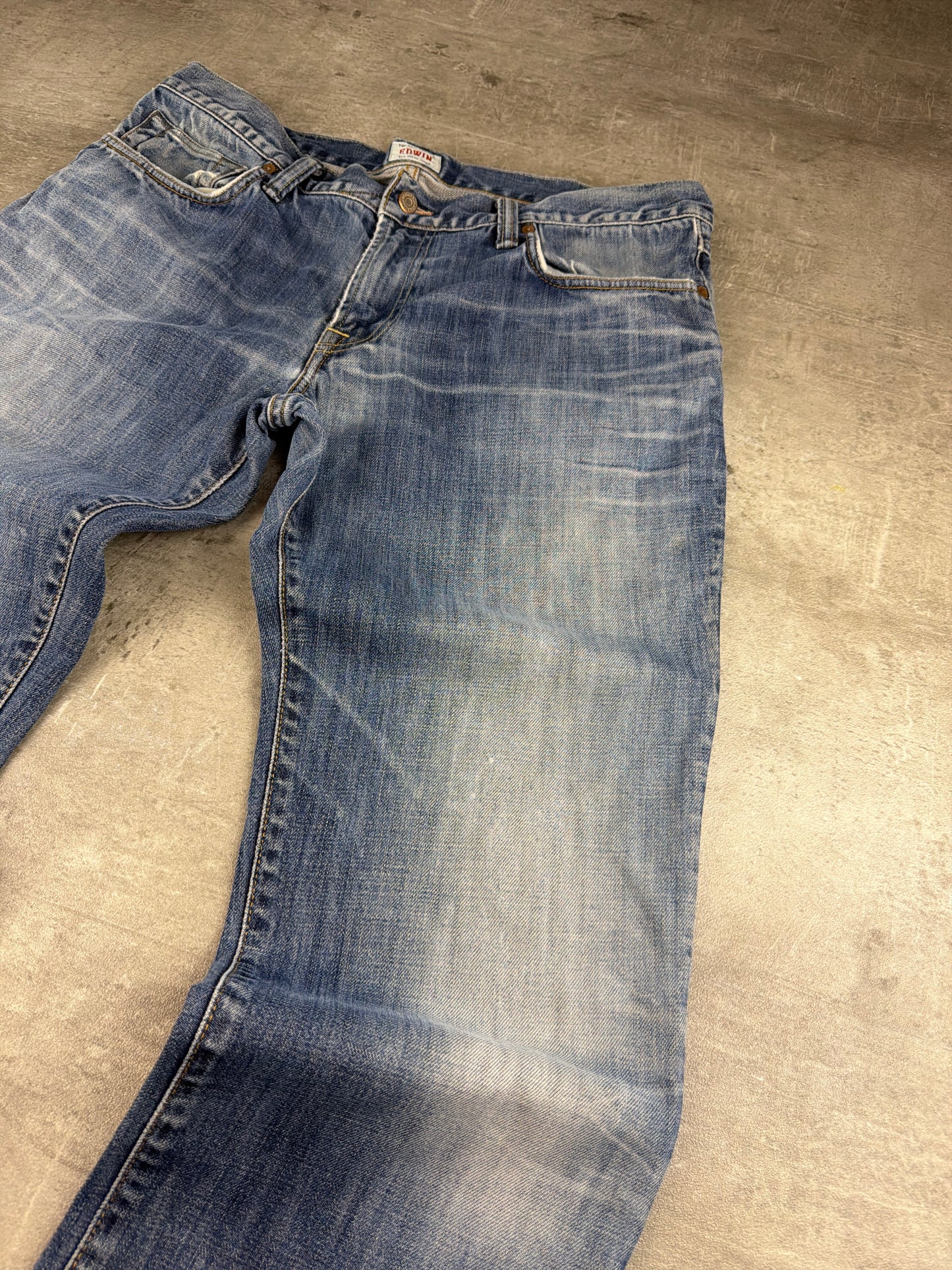 Edwin Japan Archive "Tokyo Fade" Denim Pants - Washed Blue / Distressed Y2K
