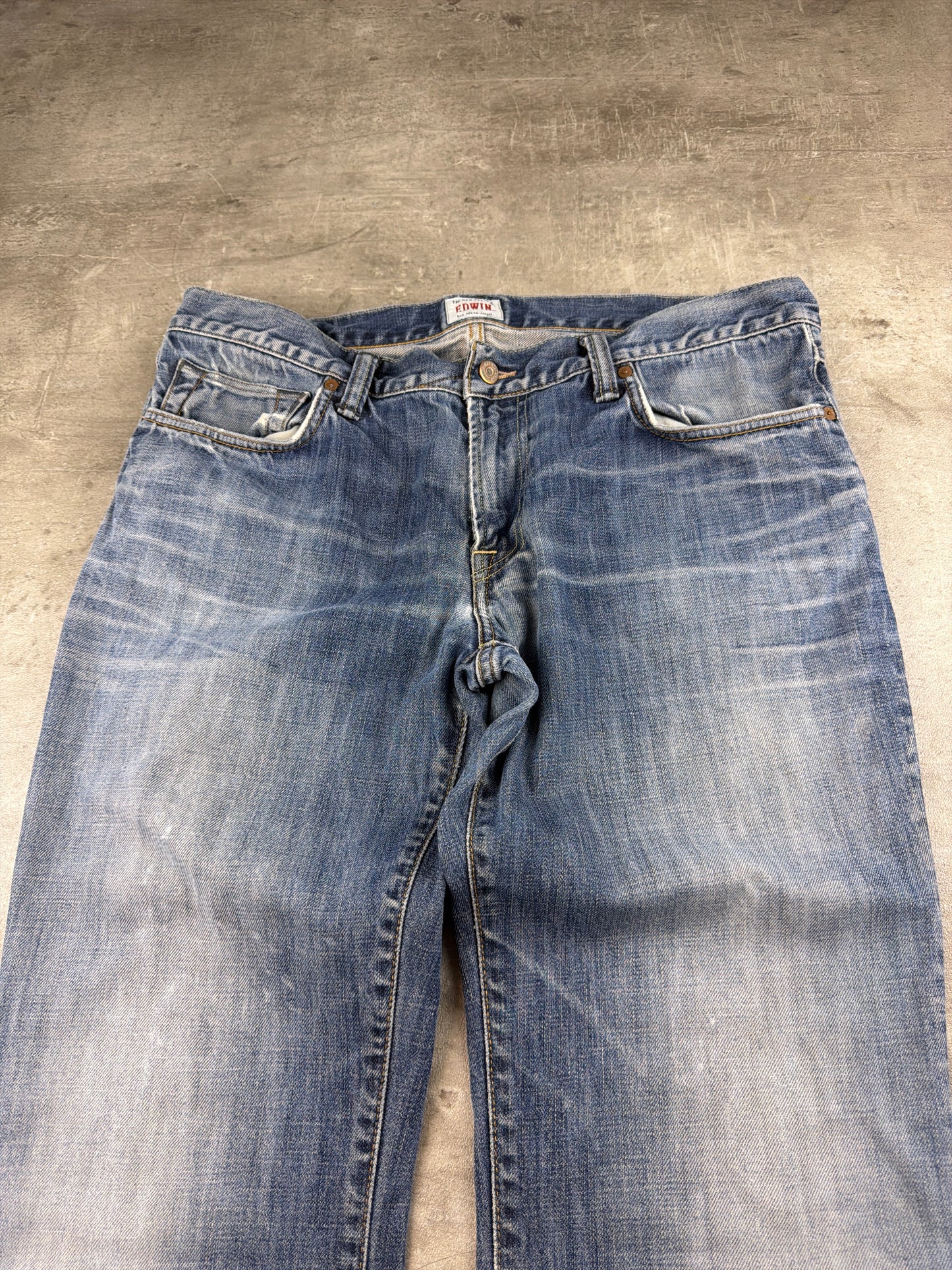 Edwin Japan Archive "Tokyo Fade" Denim Pants - Washed Blue / Distressed Y2K