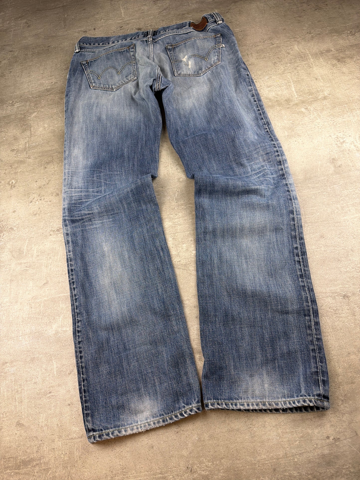 Edwin Japan Archive "Tokyo Fade" Denim Pants - Washed Blue / Distressed Y2K