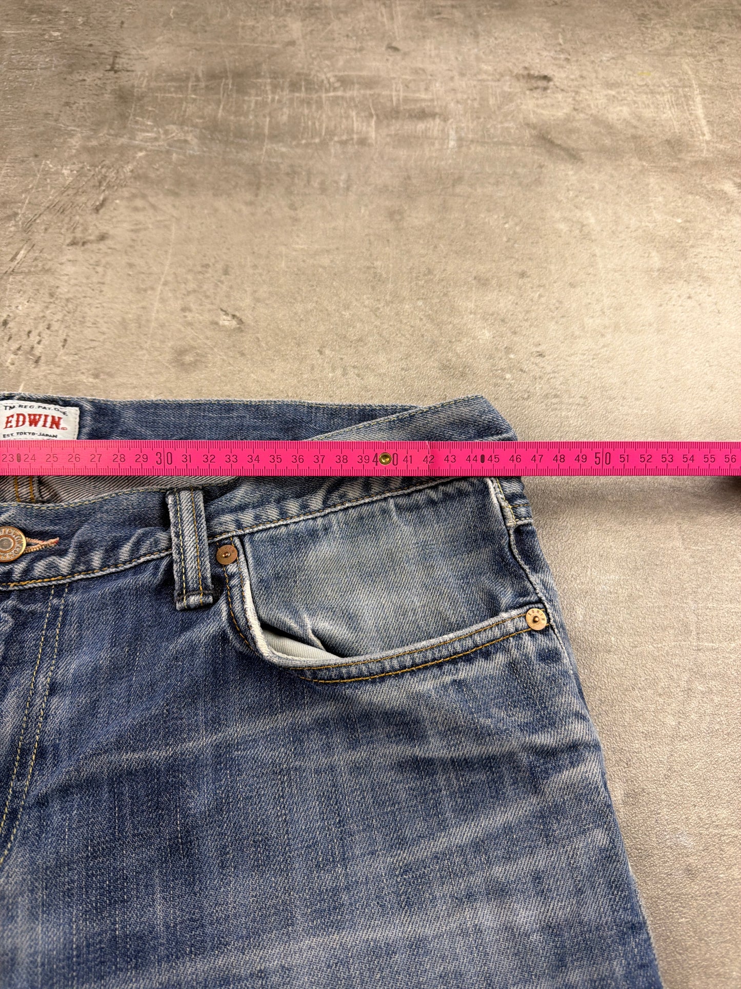 Edwin Japan Archive "Tokyo Fade" Denim Pants - Washed Blue / Distressed Y2K