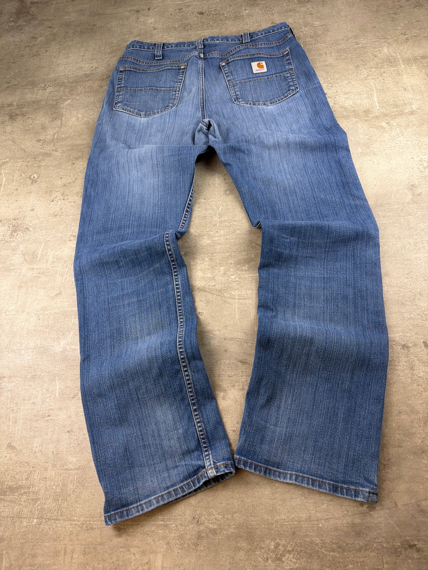 Carhartt Workwear "Relaxed Fit" Baggy Denim Jeans - Mid Blue Washed / Faded