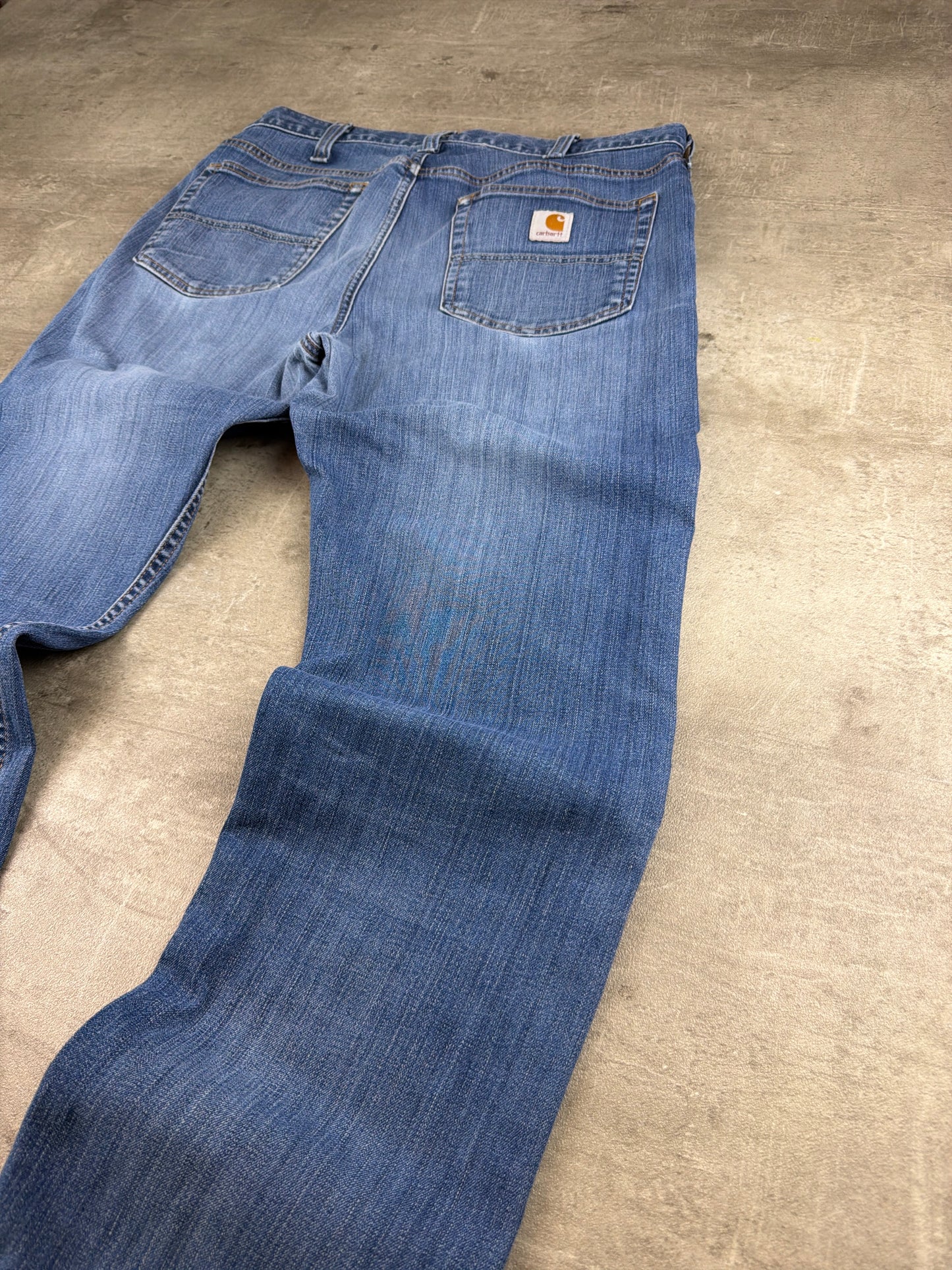 Carhartt Workwear "Relaxed Fit" Baggy Denim Jeans - Mid Blue Washed / Faded