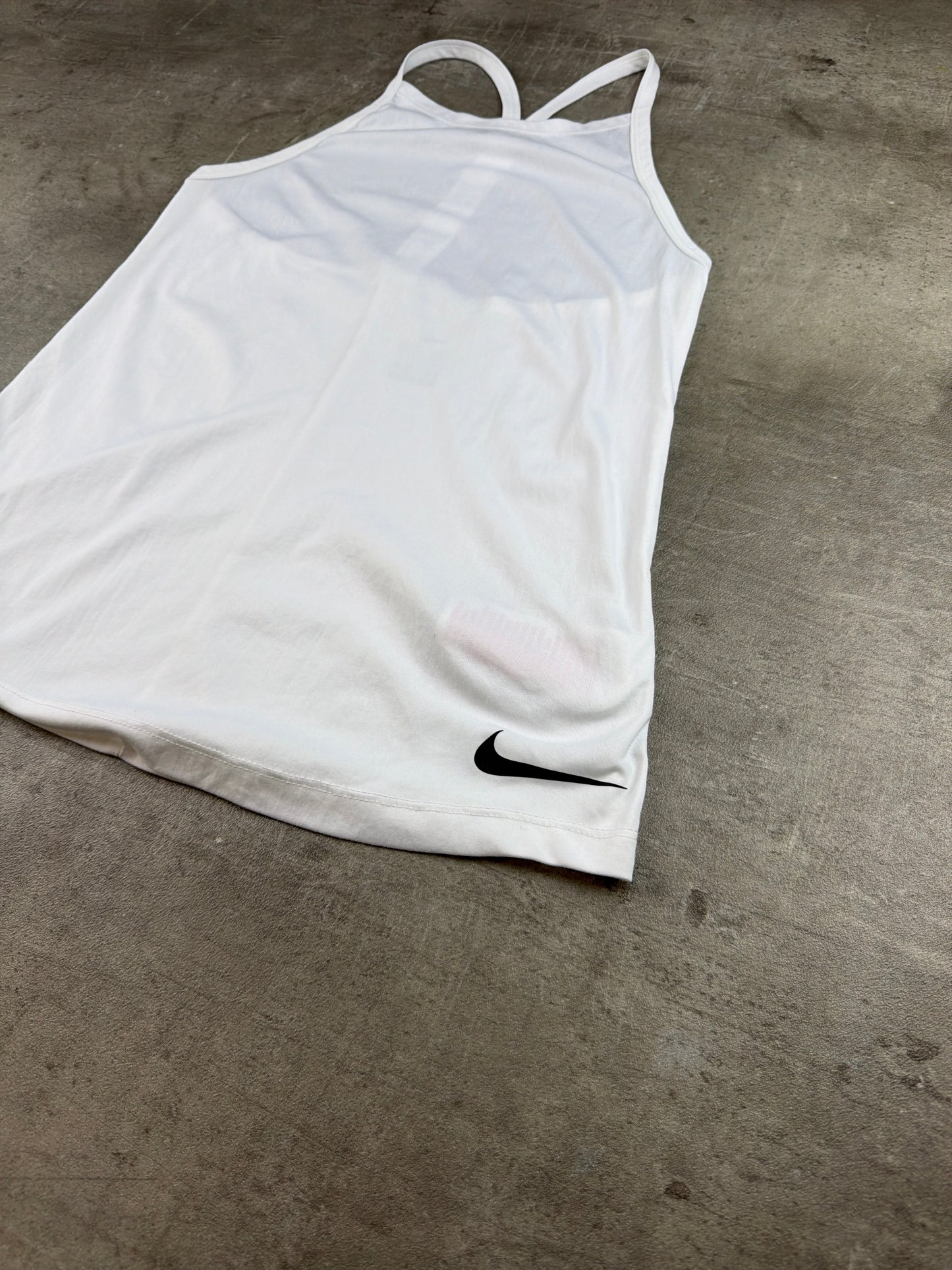 Nike "Dri-FIT" Logo Tank Top - All White Y2K Gorpcore Style