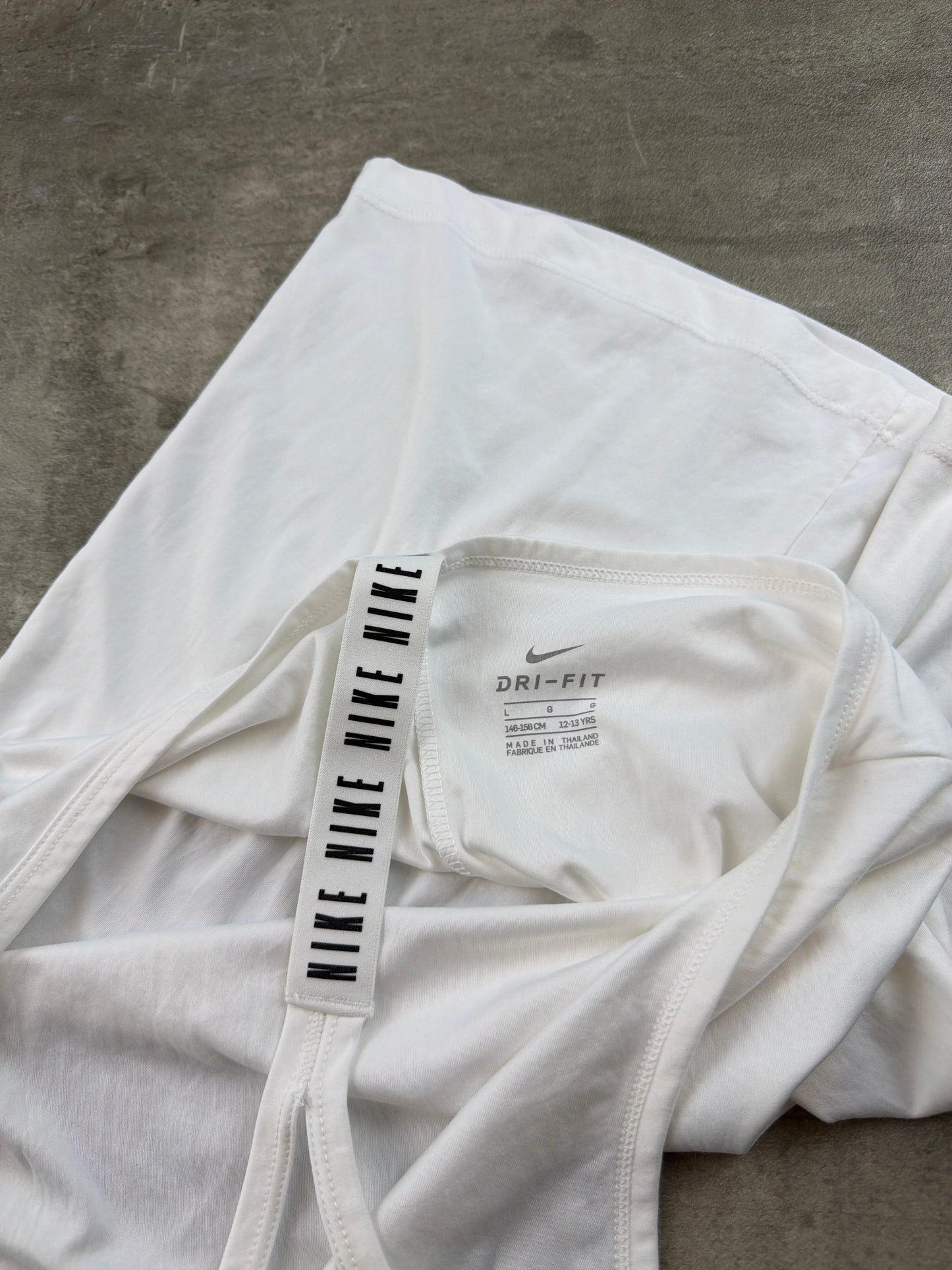Nike "Dri-FIT" Logo Tank Top - All White Y2K Gorpcore Style