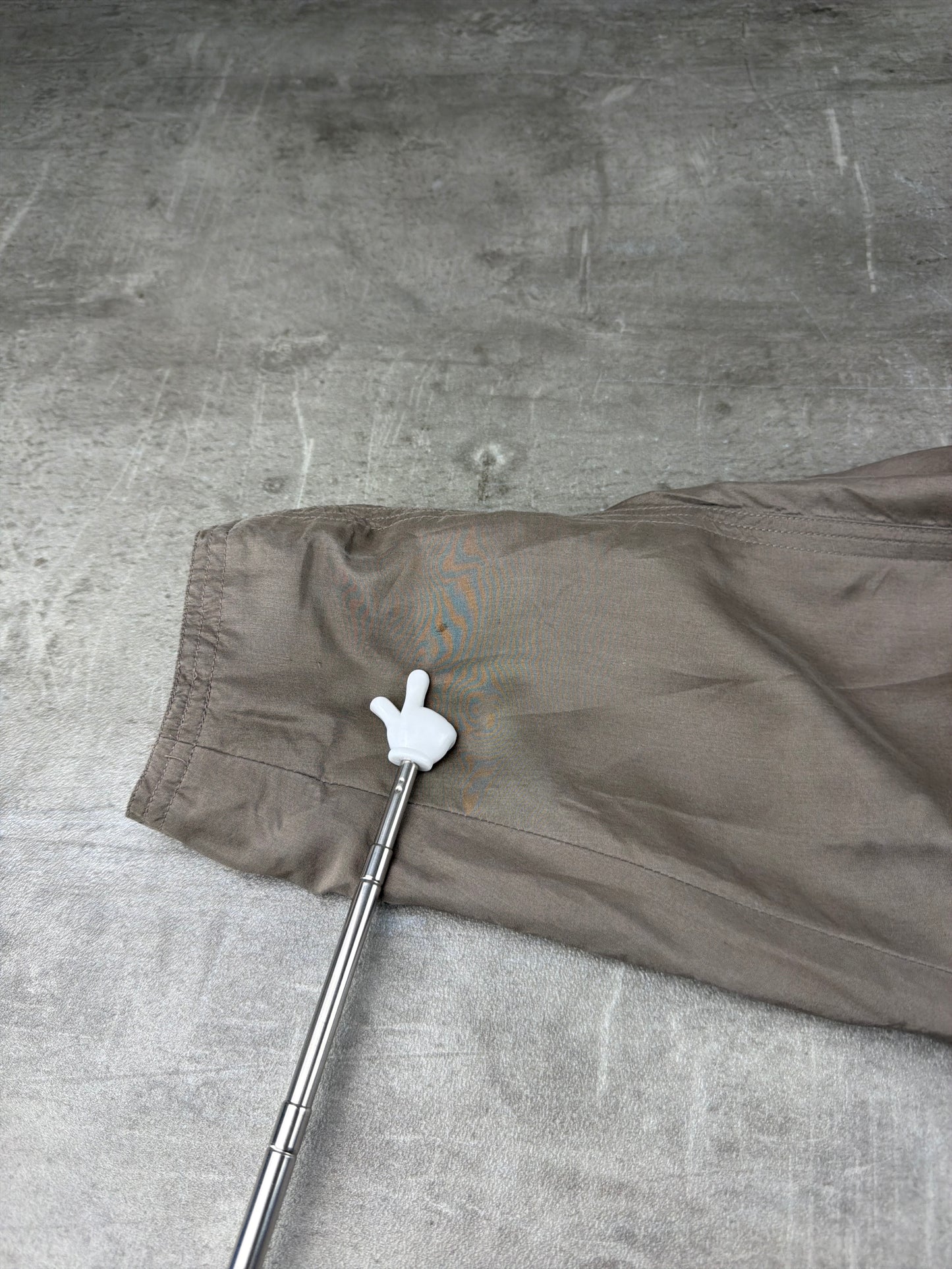Madeleine Vintage Asymmetrical Belted Biker Silk Jacket - Washed Greyish Taupe Earth Tones