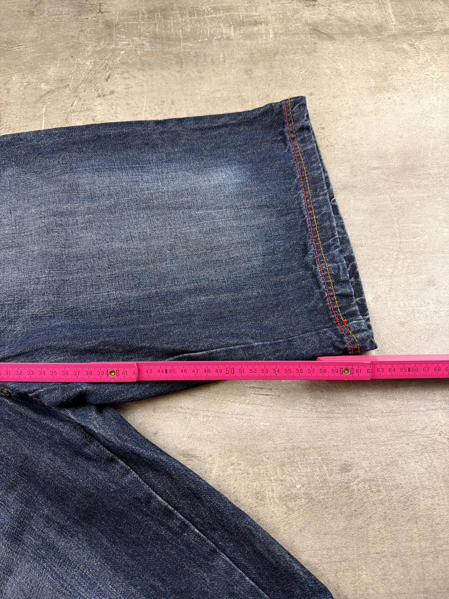 Joker Brand Baggy Embroidered Denim Jorts - Indigo Wash / Y2K Streetwear