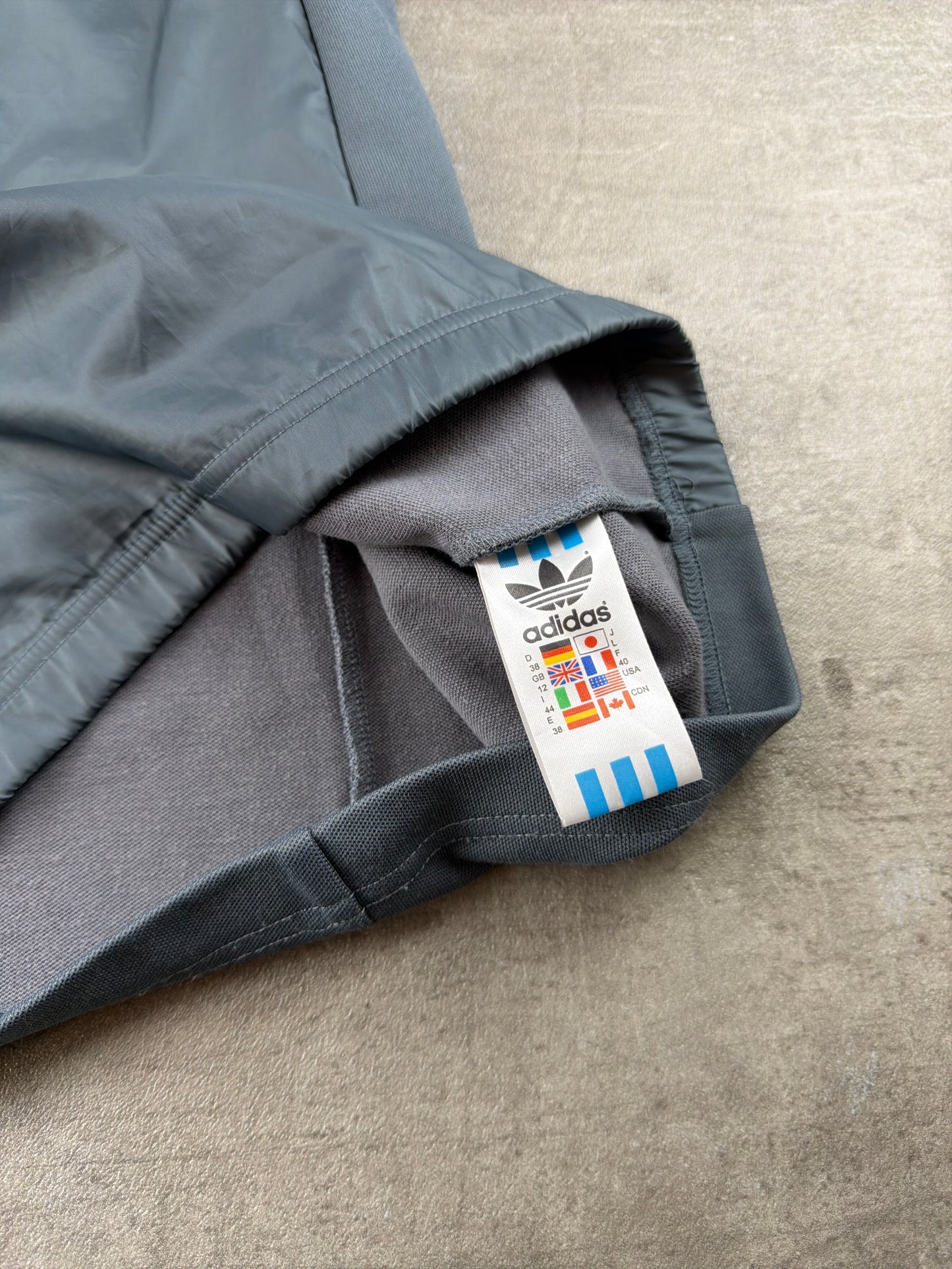 Adidas Originals Archive "Sample" Zip-Up Track Cargo Dress - Slate Grey / Baby Blue Cyber Y2K
