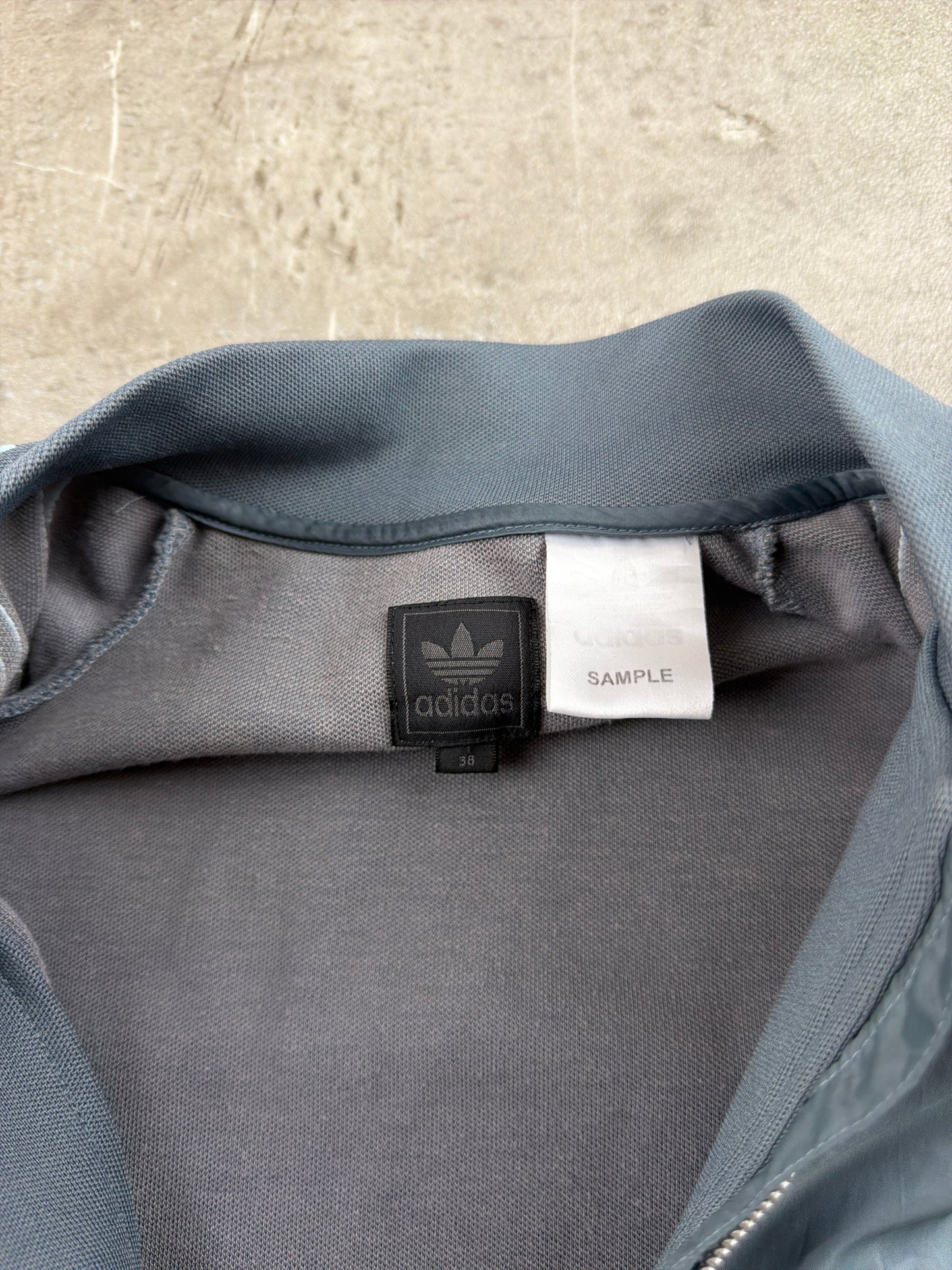 Adidas Originals Archive "Sample" Zip-Up Track Cargo Dress - Slate Grey / Baby Blue Cyber Y2K