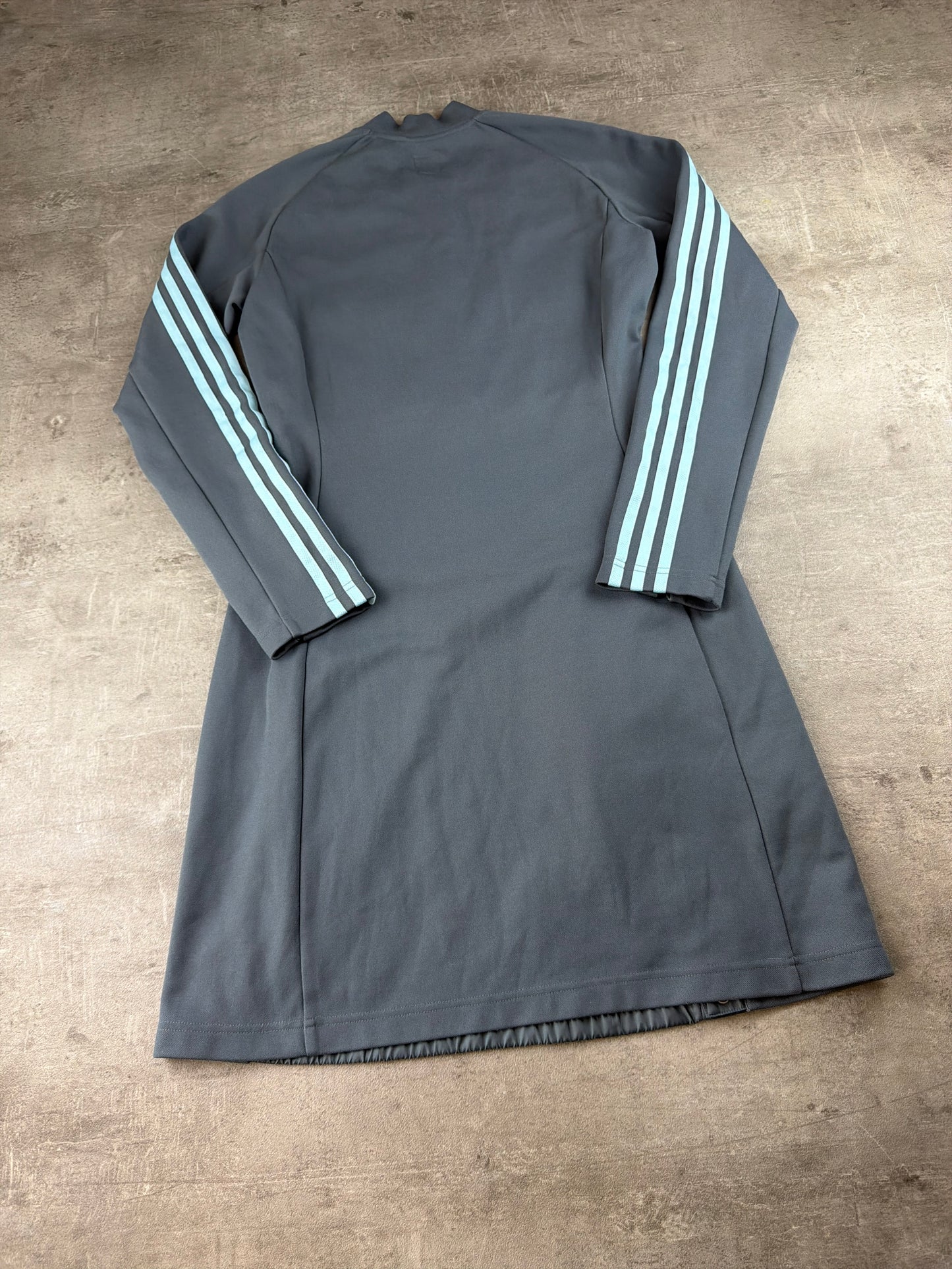 Adidas Originals Archive "Sample" Zip-Up Track Cargo Dress - Slate Grey / Baby Blue Cyber Y2K