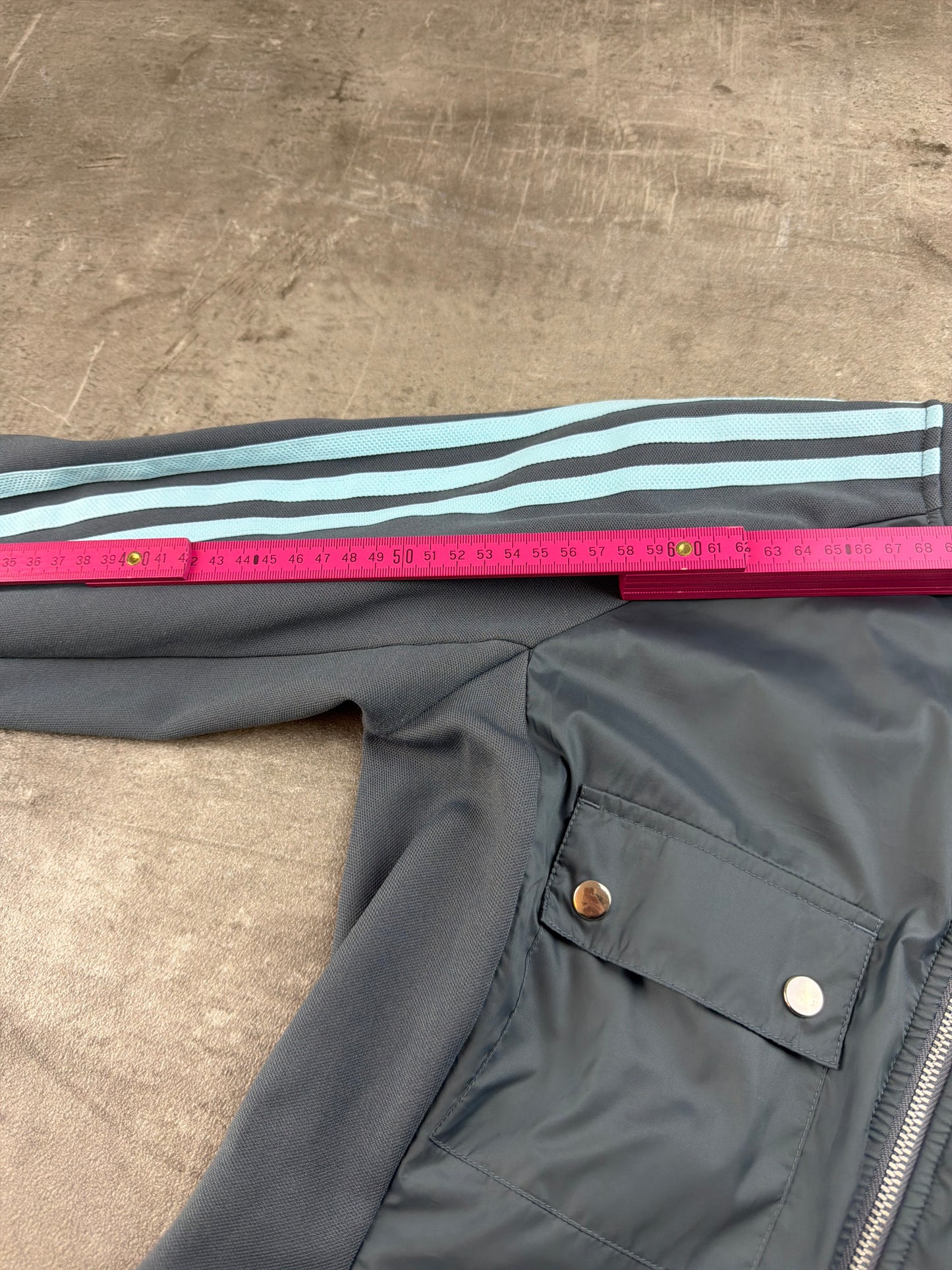 Adidas Originals Archive "Sample" Zip-Up Track Cargo Dress - Slate Grey / Baby Blue Cyber Y2K