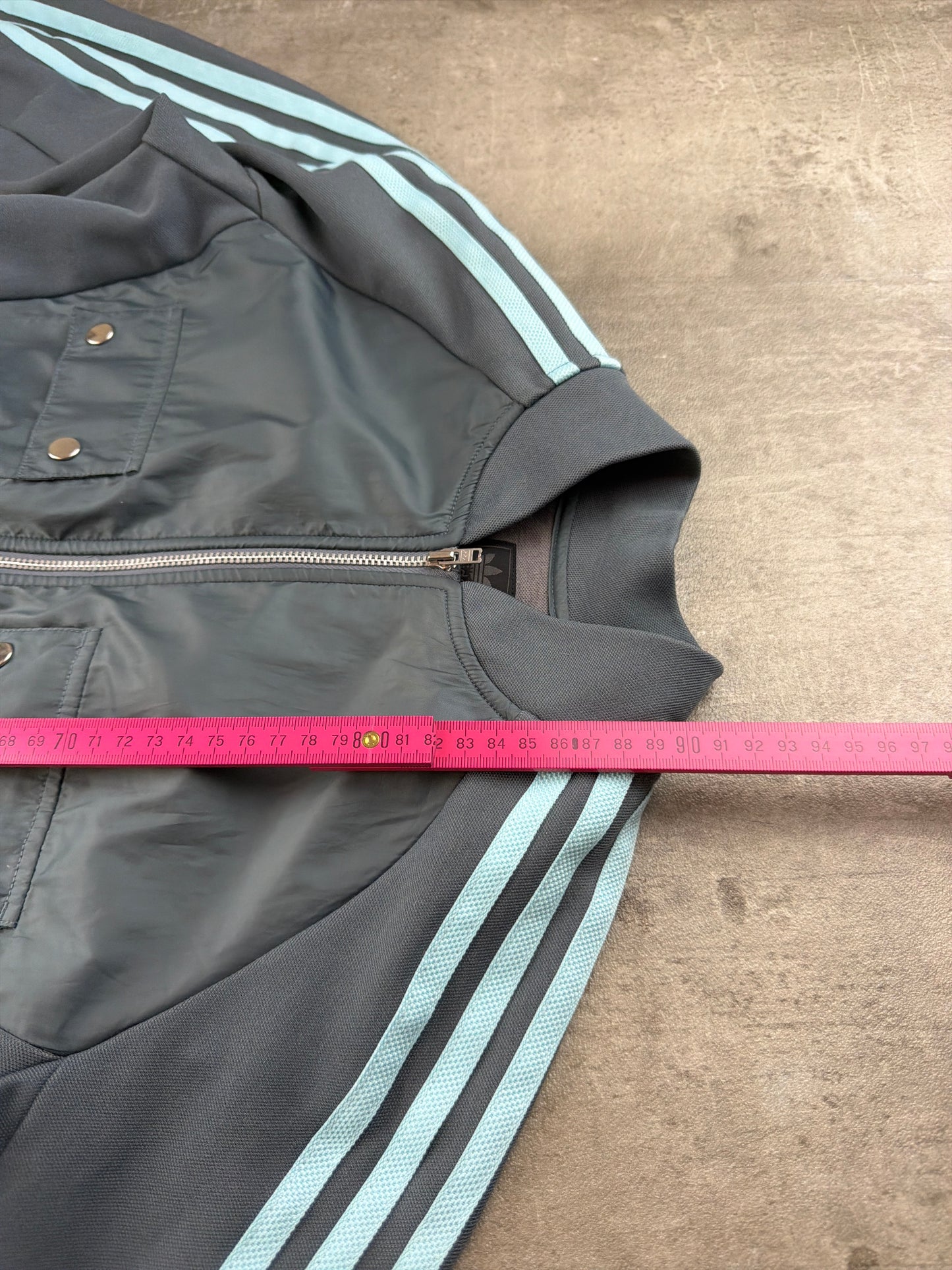 Adidas Originals Archive "Sample" Zip-Up Track Cargo Dress - Slate Grey / Baby Blue Cyber Y2K