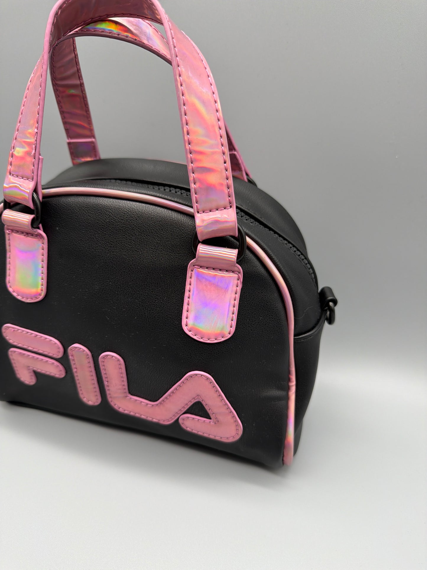 FILA Cyber "Holo Pink" Mini Bowling Bag - Black / Iridescent Pink