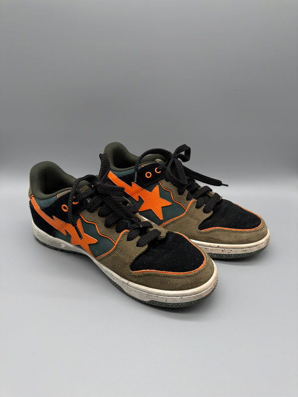 A Bathing Ape Archive "Bapesta SK8" Sneaker - Olive Orange Colorway