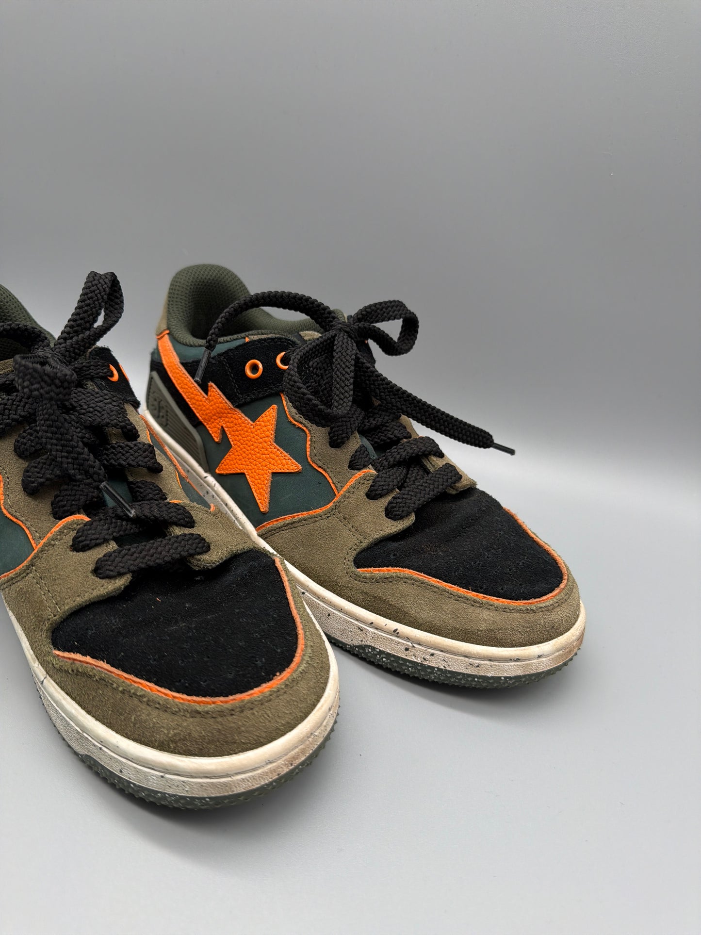 A Bathing Ape Archive "Bapesta SK8" Sneaker - Olive Orange Colorway