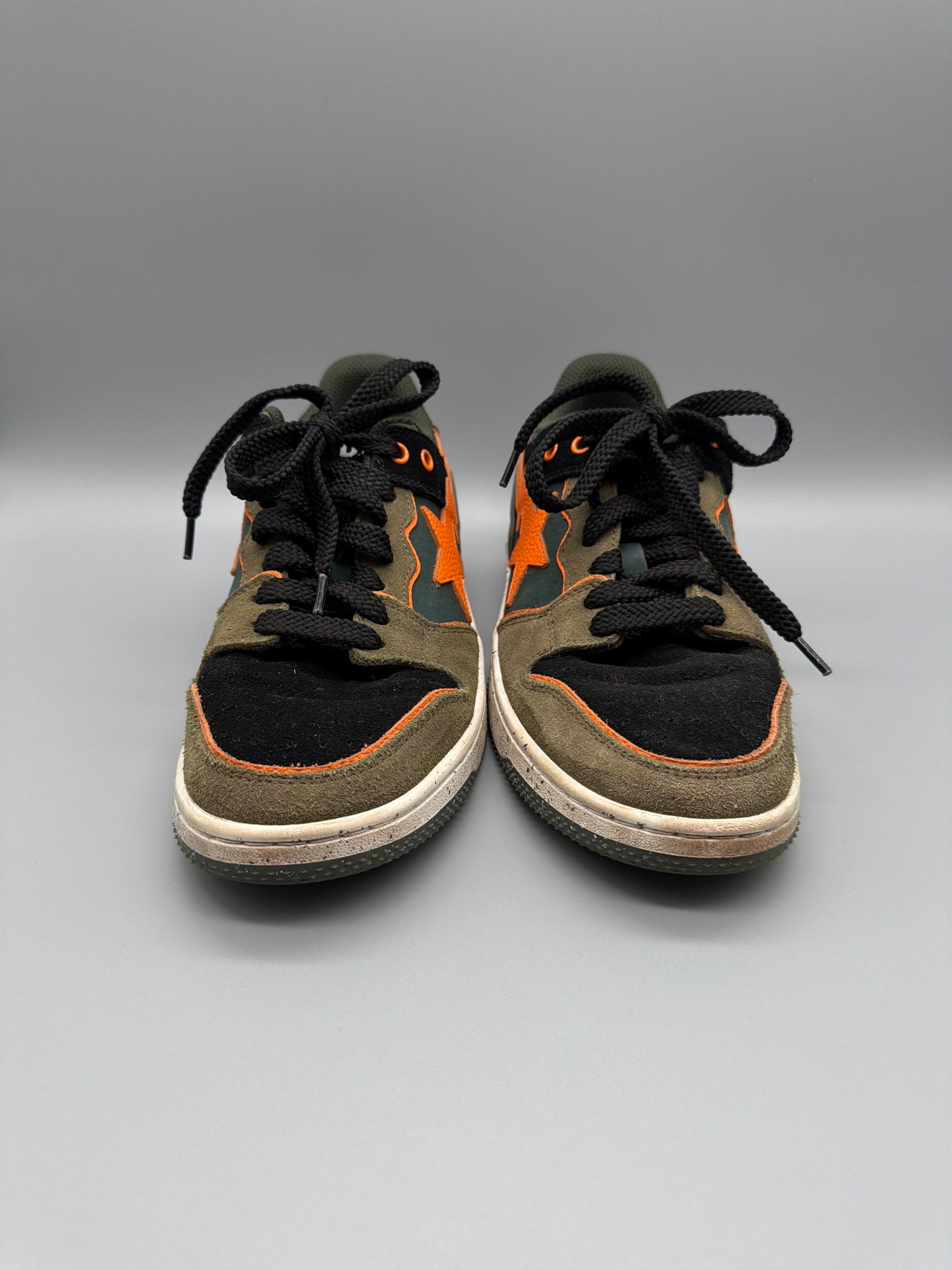 A Bathing Ape Archive "Bapesta SK8" Sneaker - Olive Orange Colorway